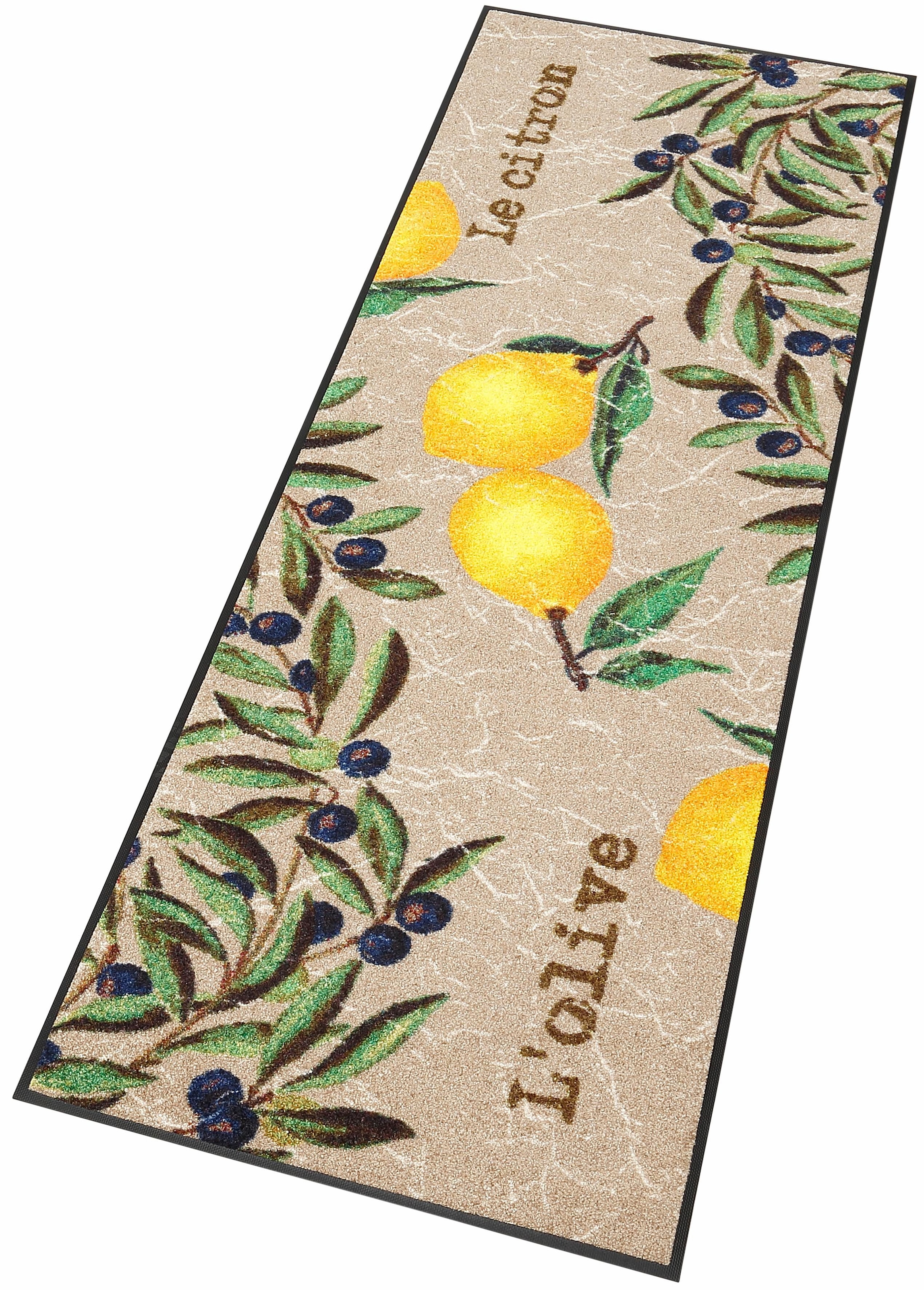 Küchenläufer »Le Citron«, rechteckig, Motiv Oliven & Zitronen, rutschhemmend,...