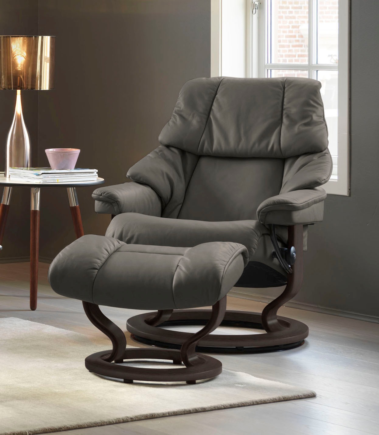 Stressless® Relaxsessel-Set »Reno«, mit Hocker, mit Classic Base, Größe S, M & L, Gestell Wenge