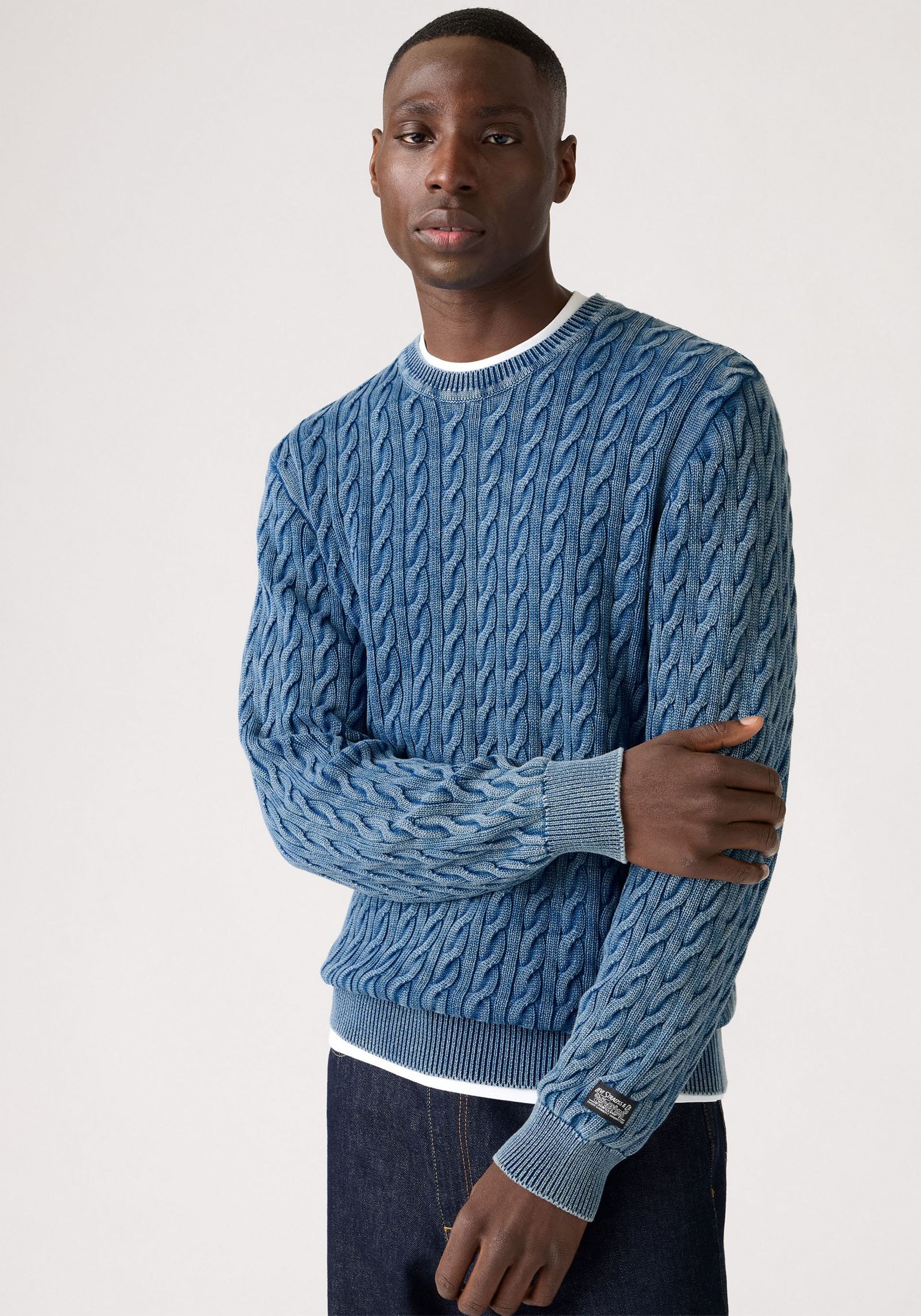 Levi's® Rundhalspullover »LV PRESIDIO«, mit Zopfmuster