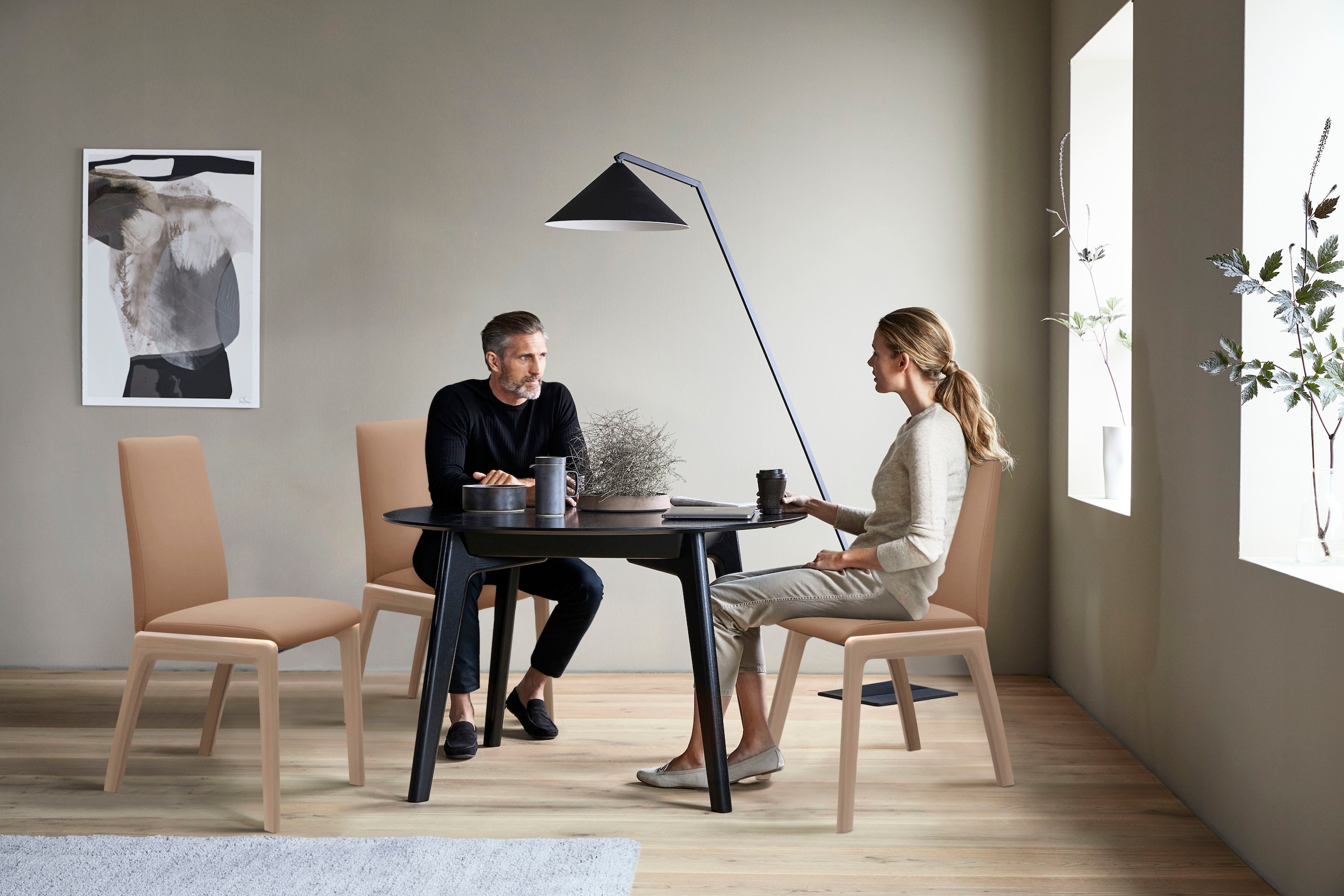 Stressless® Polsterstuhl »Laurel«, Microfaser DINAMICA, Low Back, Größe L, mit abgerundeten Beinen in Schwarz