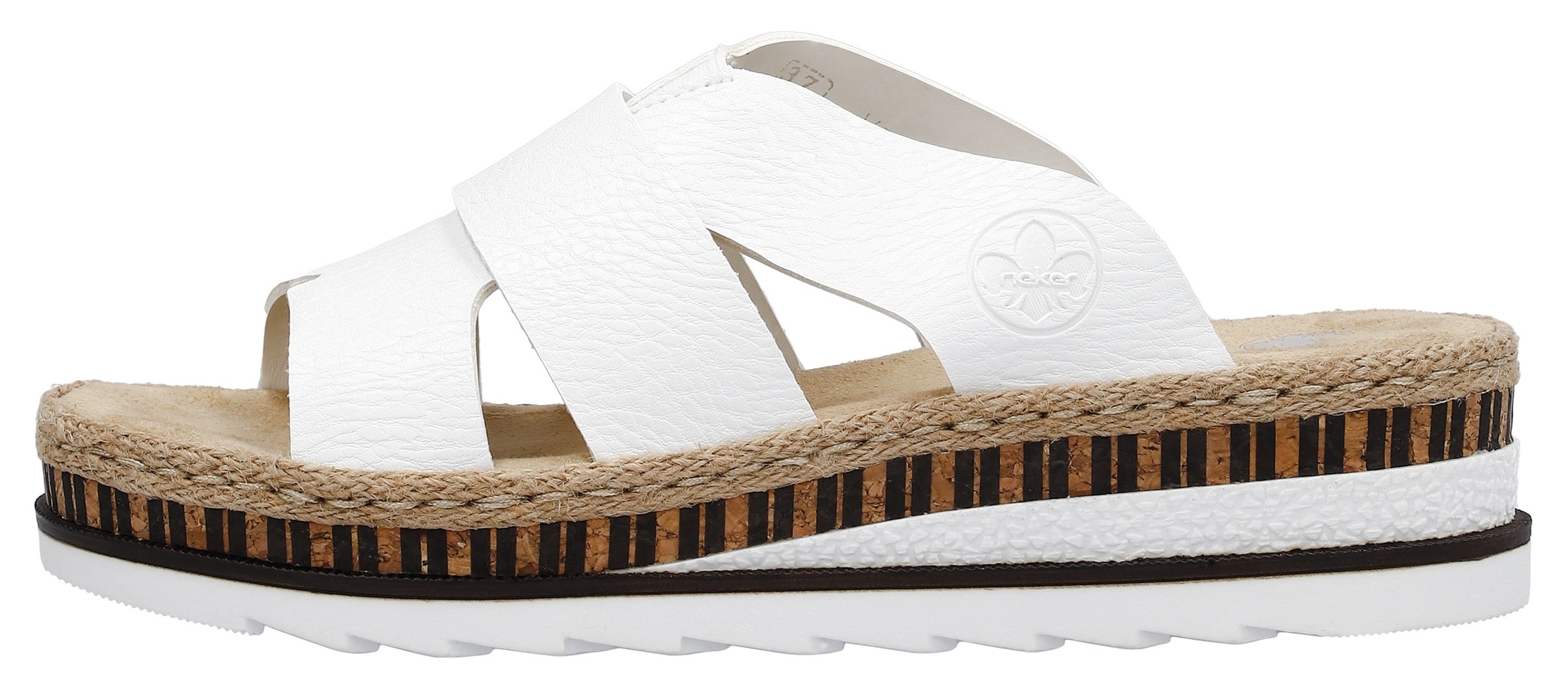 Thumbnail - Rieker Pantolette Keilabsatz, Sommerschuh, Schlappen mit Juteumrahmung