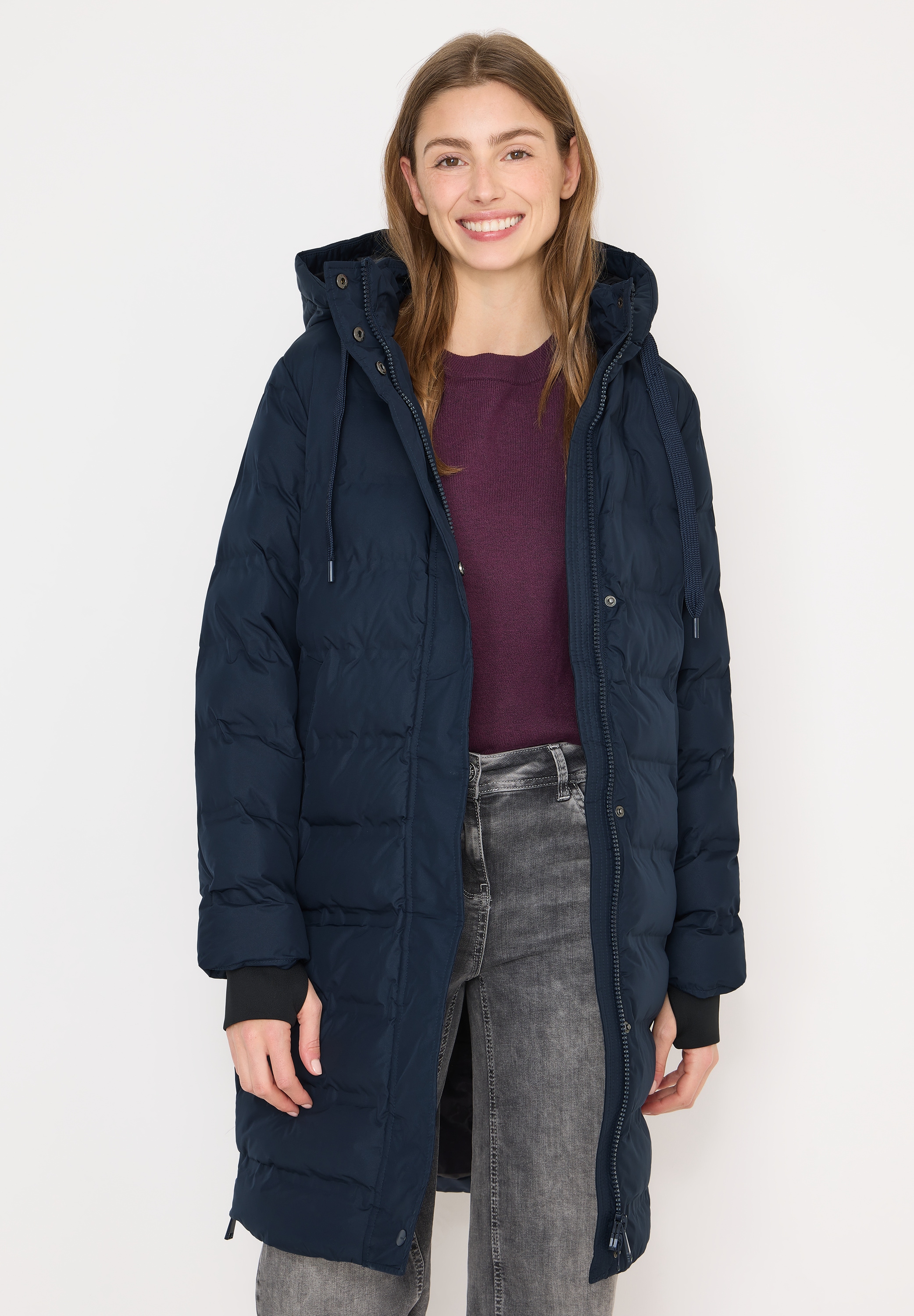 Cecil Steppmantel mit Kapuze mit Tunnelzugband günstig online kaufen