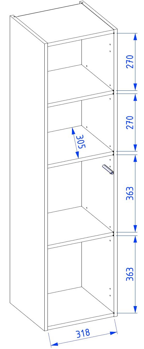 welltime Hängeschrank »FLOW CIRCLE rechts/links montierbar, Breite 35 cm, modernes Design« Schrank mit 3 Einlegeböden, Push-to-open-Function