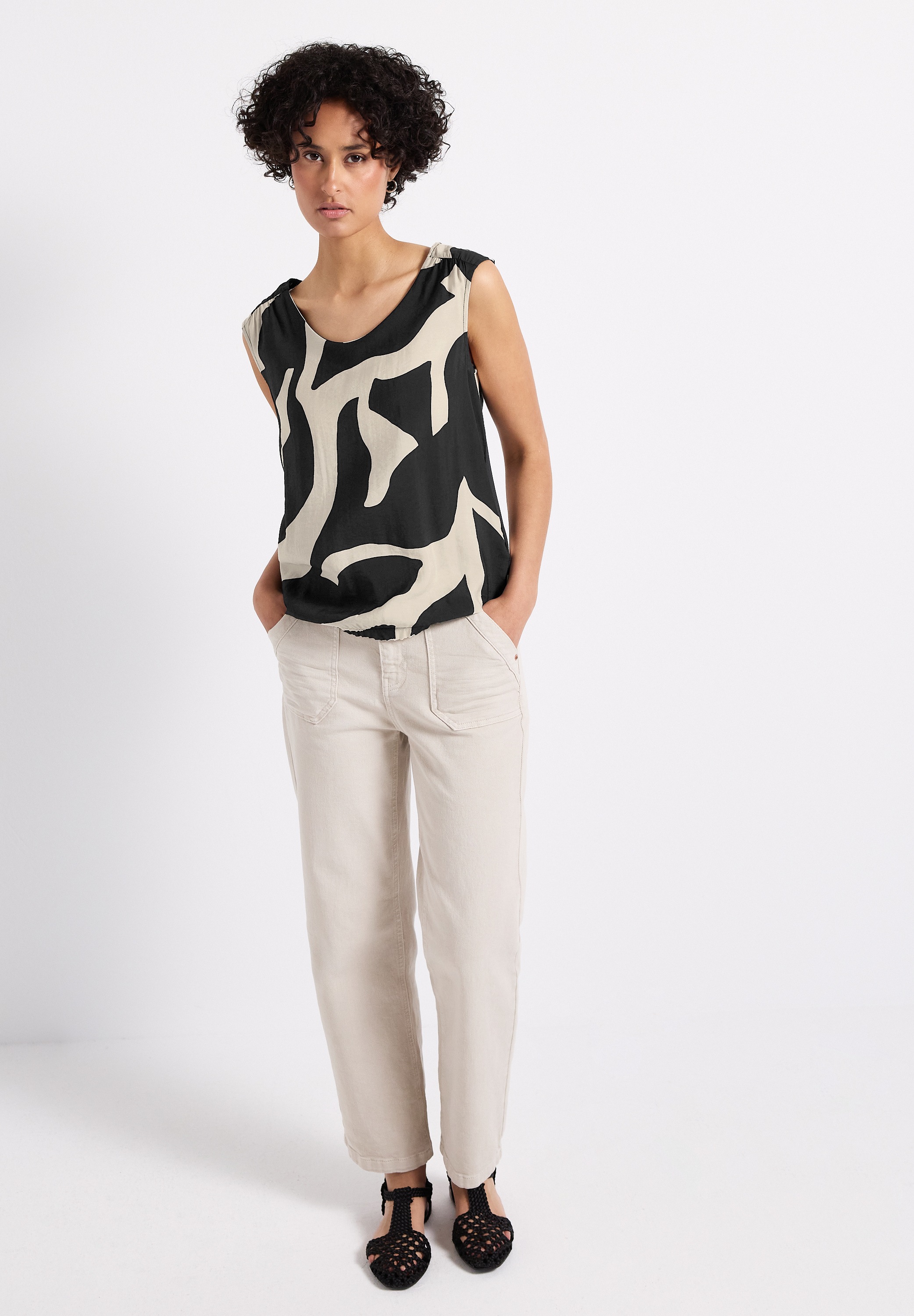 STREET ONE Shirttop, mit Elastiksaum