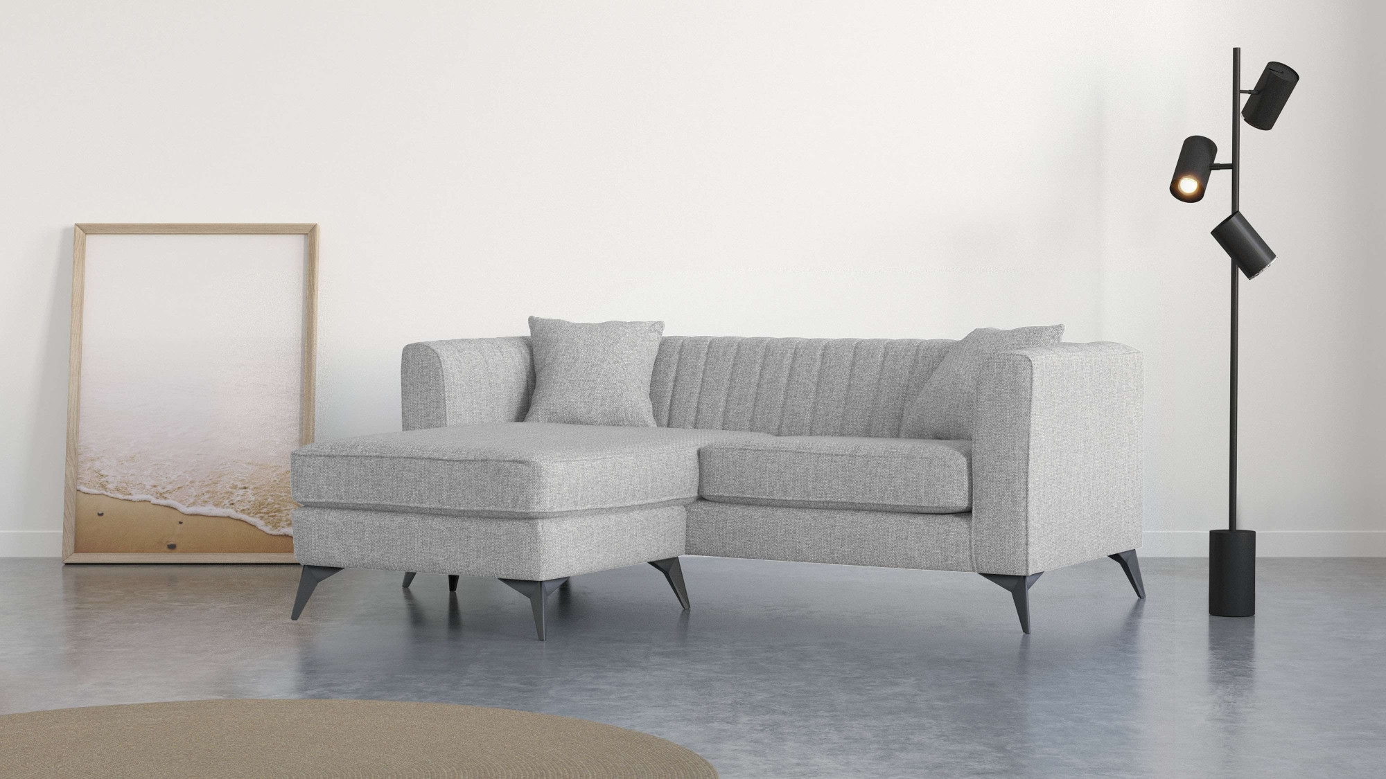 Places of Style Ecksofa "MATTHEW L-Form ideal für kleine Räume, Maße B/T/H: günstig online kaufen
