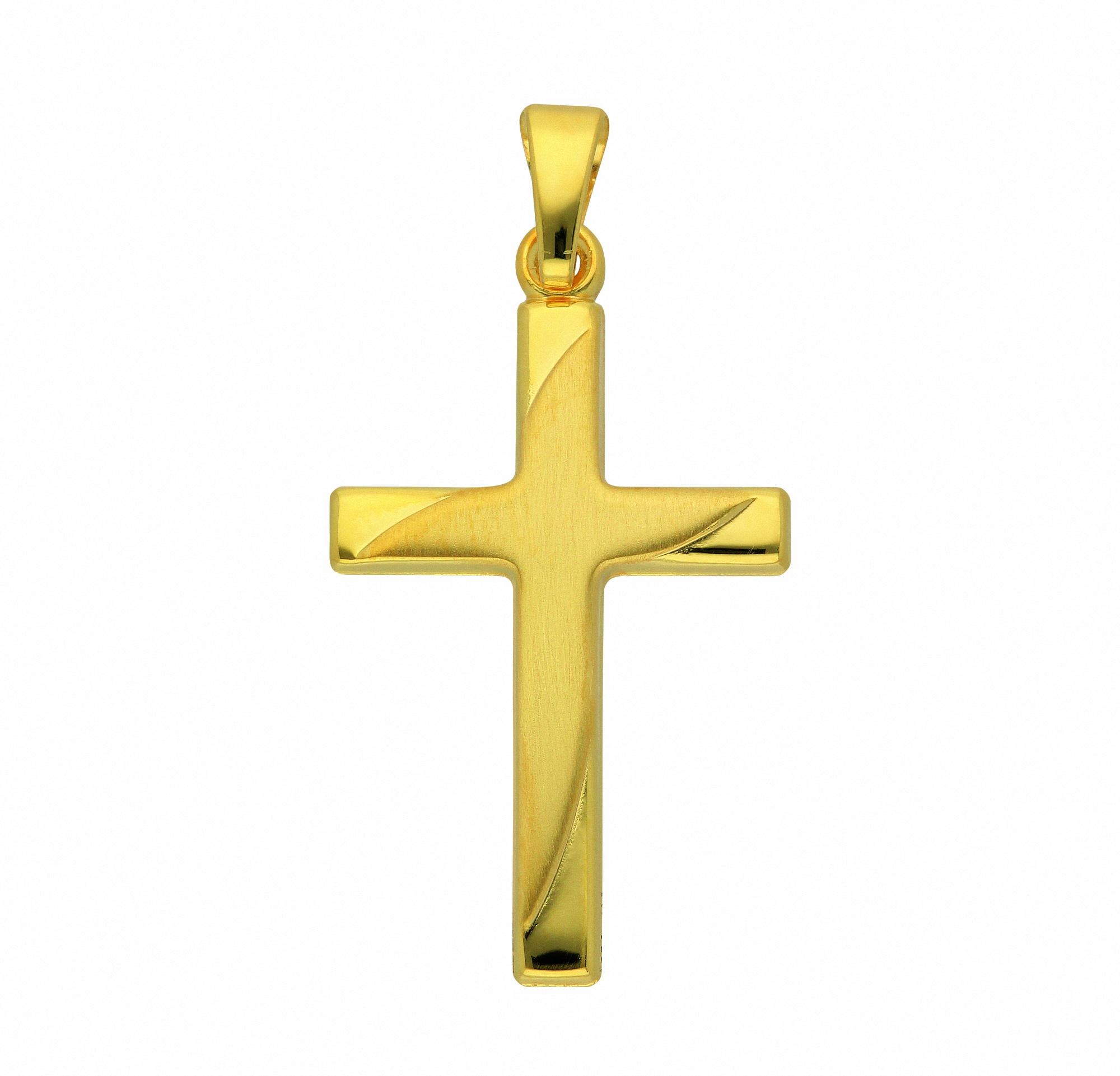 ADELIA ́S Damen Kettenanhänger "Damen & Herren 585 Gold Kreuz Anhänger", Damen, Gelbgold 585 Gold, gold, Gelbgold 585, Gold, Schmuckanhänger,