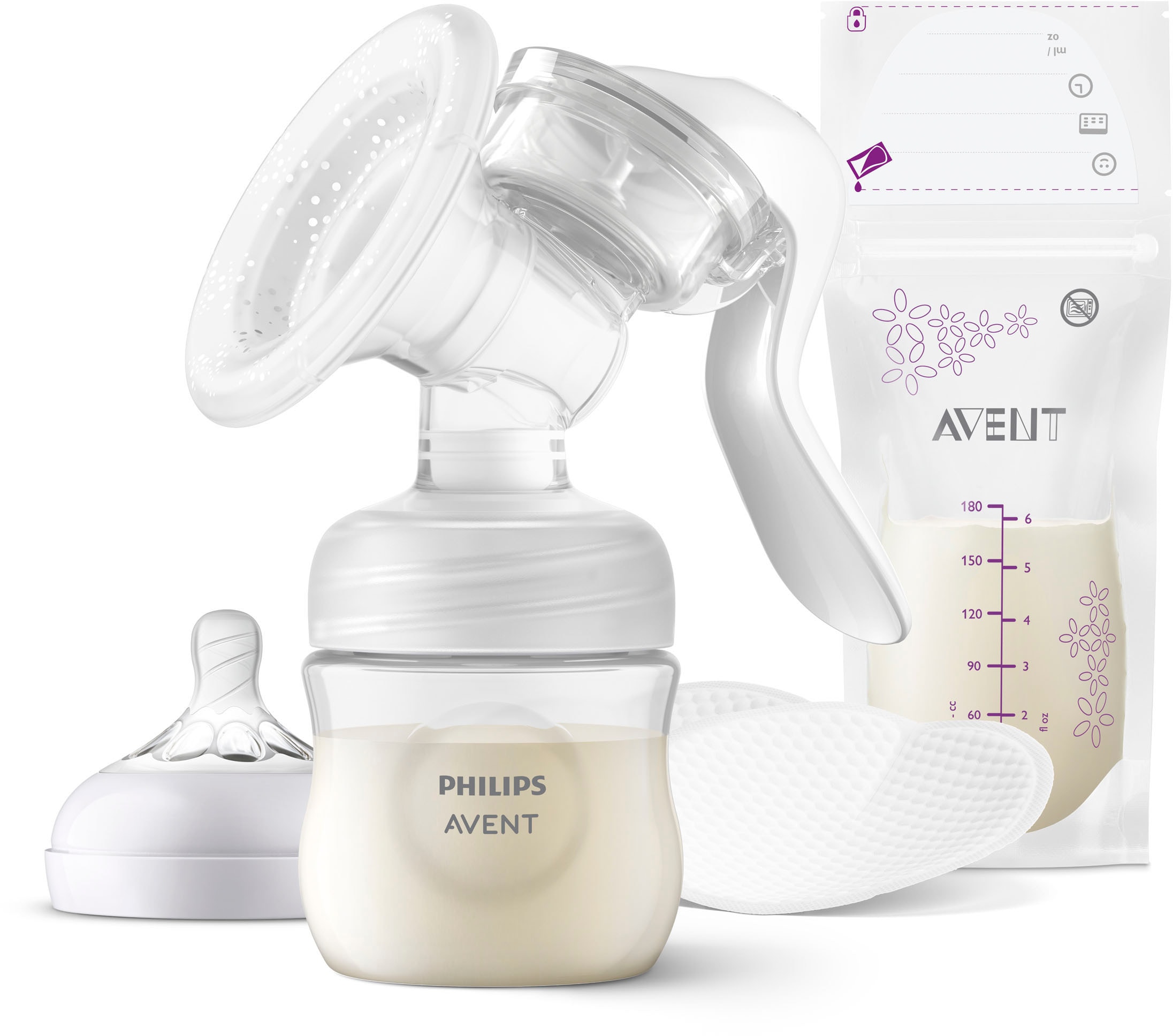 Philips AVENT Handmilchpumpe »SCF430/20«, Standardset mit Natural Motion-Technologie