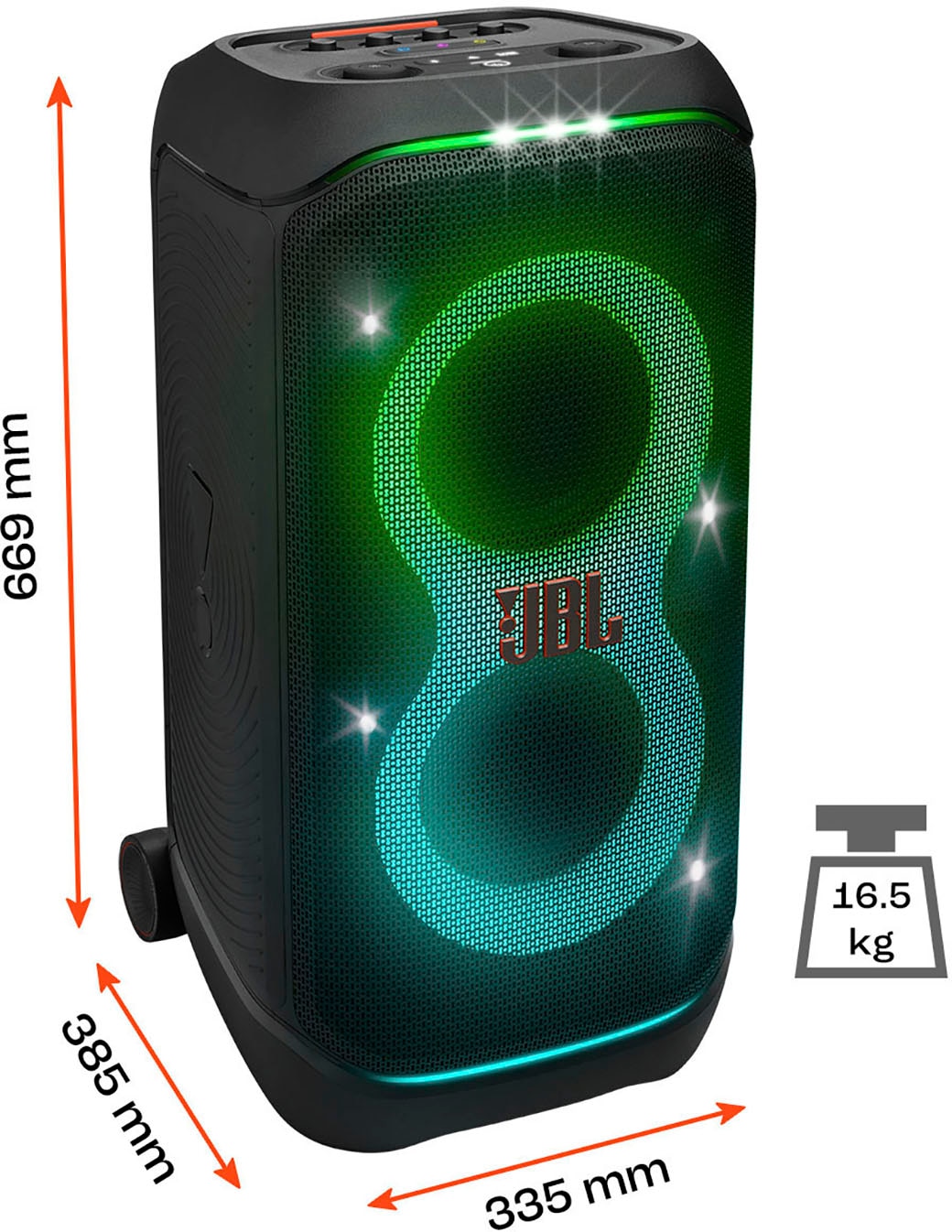 JBL Party-Lautsprecher »JBL Set: PartyBox Stage 320 + Gratis-Mikrofon-Set (UVP 129,99€)« (Bluetooth Wireless-Audio-Streaming 240 W)