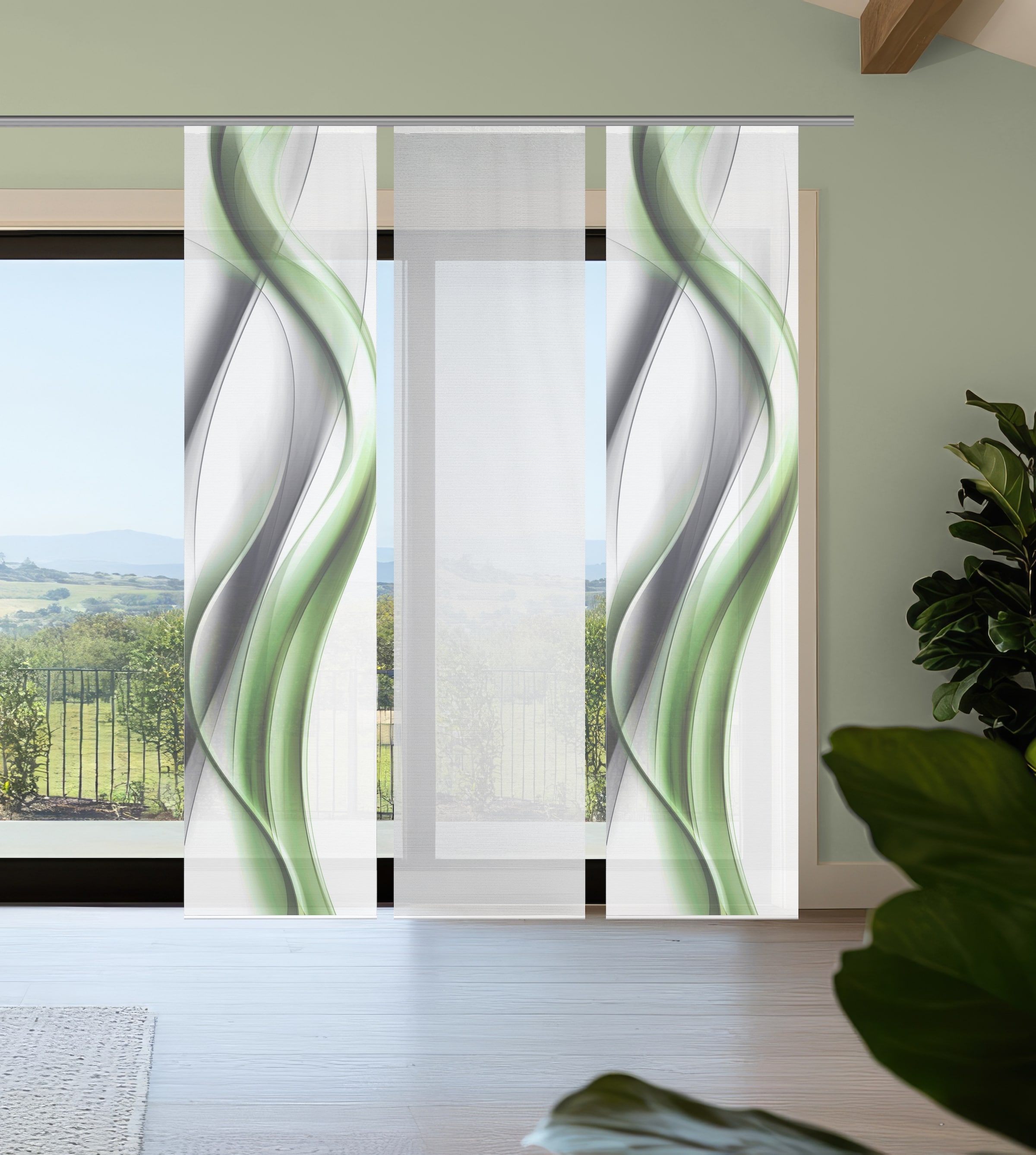 Vision S Schiebegardine "CARA" Paneelwagen 3 Stk. tlg. Schiebevorhang,Bambu günstig online kaufen