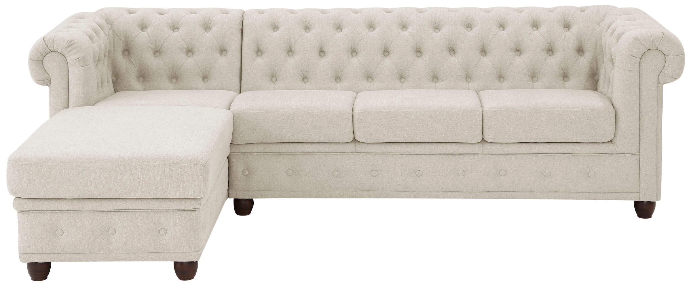 Home affaire Chesterfield-Sofa "New Castle L-Form", hochwertige Knopfheftung in Chesterfield-Design, B/T/H: 255(171/72)