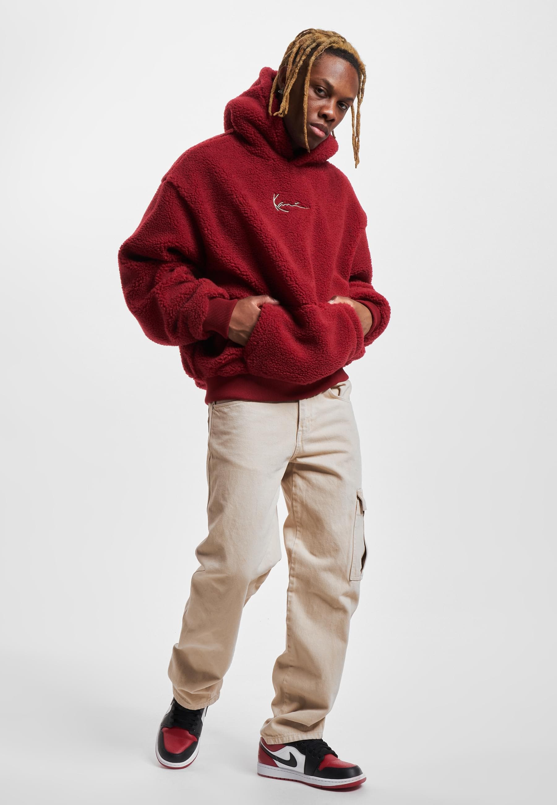 Karl Kani Longsleeve »Karl Kani Herren KK Metal Signature Teddy Os Hoodie«, (1 tlg.)
