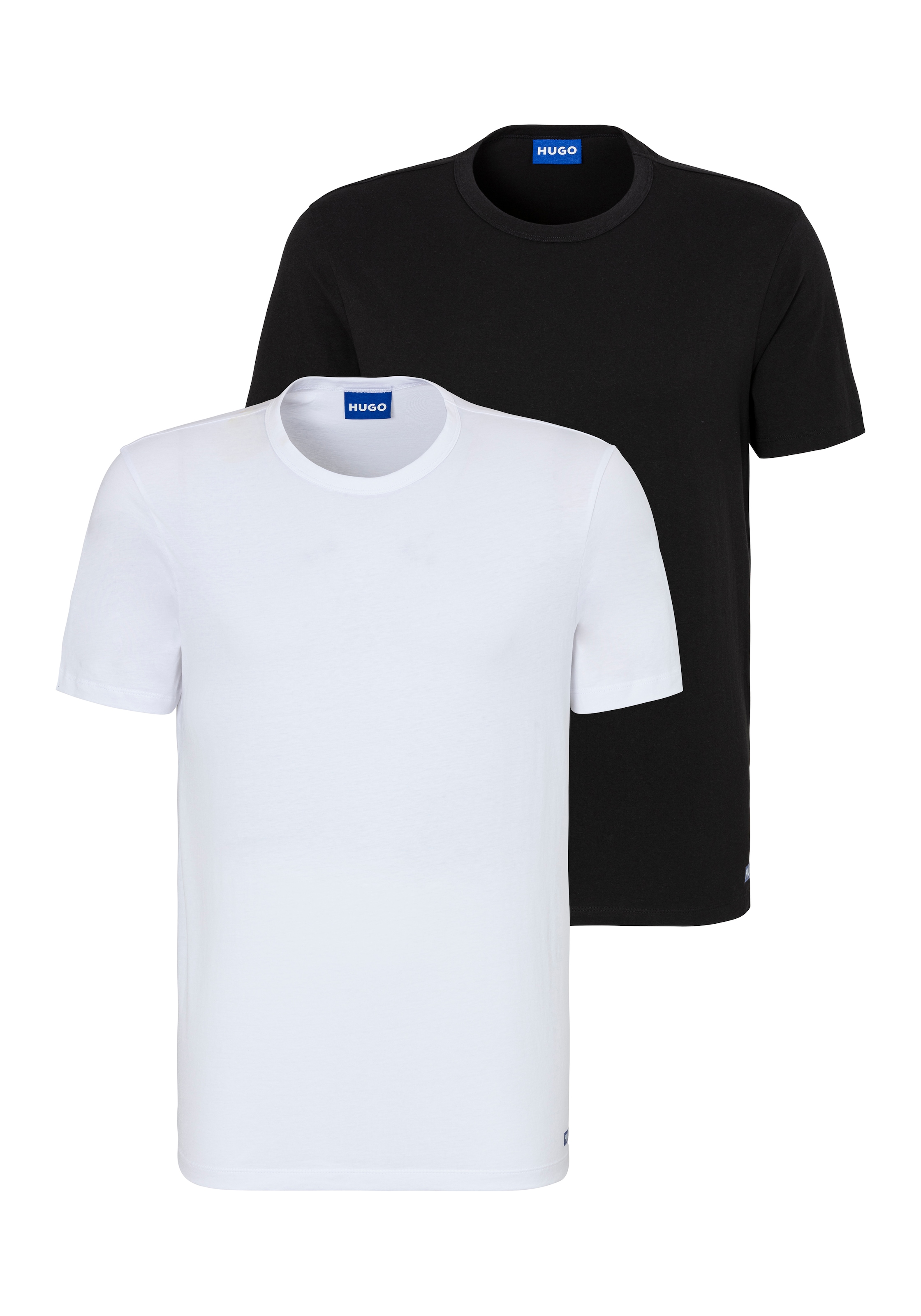 HUGO Blue T-Shirt "BLUE Naolo" Packung, 2 Stk. mit kleinem Label am Saum günstig online kaufen