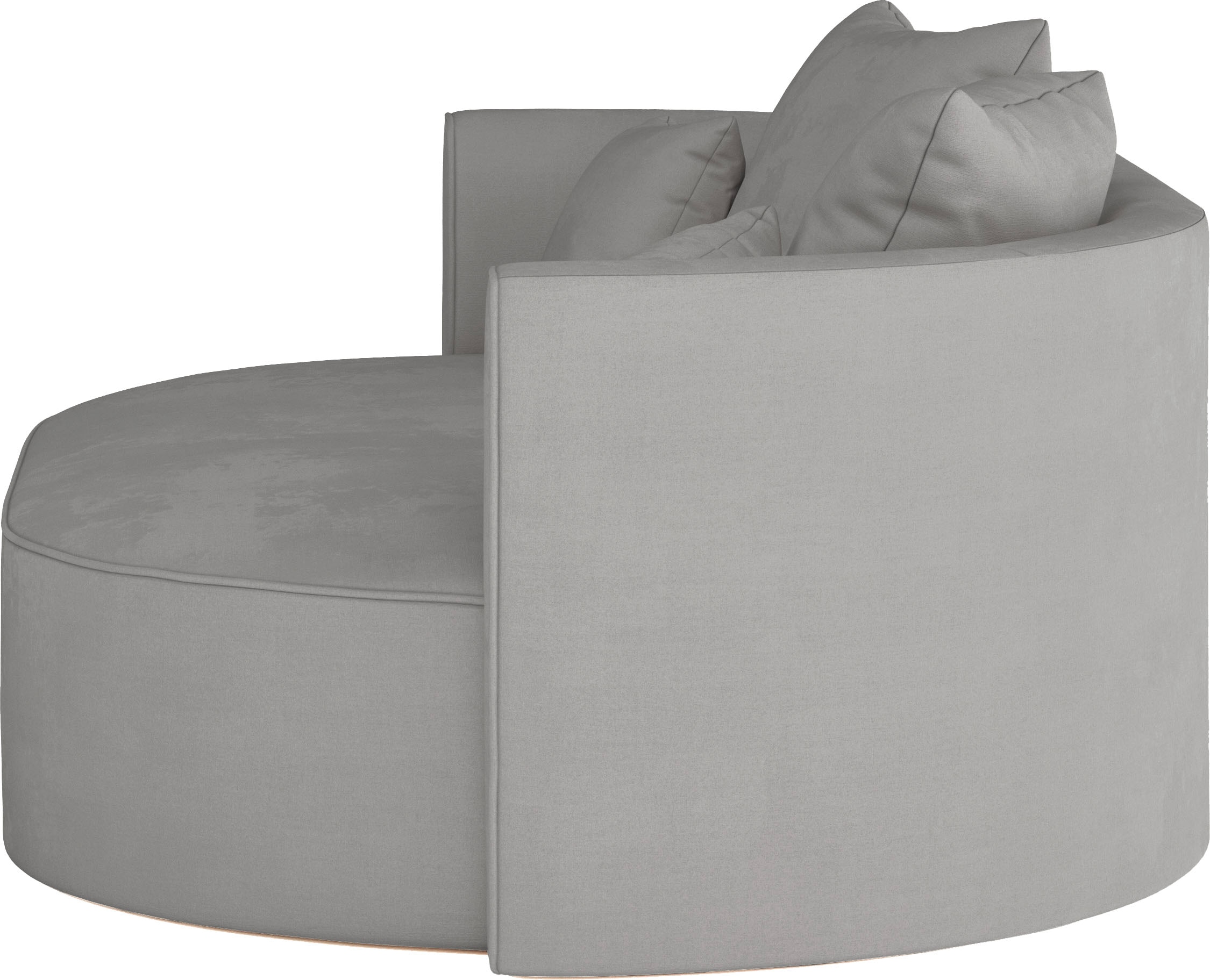 LeGer Home by Lena Gercke 2,5-Sitzer »ISALIE, rundes Loungesofa, mit Kissen, perfekt gepolstert«, moderne Stoffe, mit 4 Zierkissen, extra große Sitzfläche