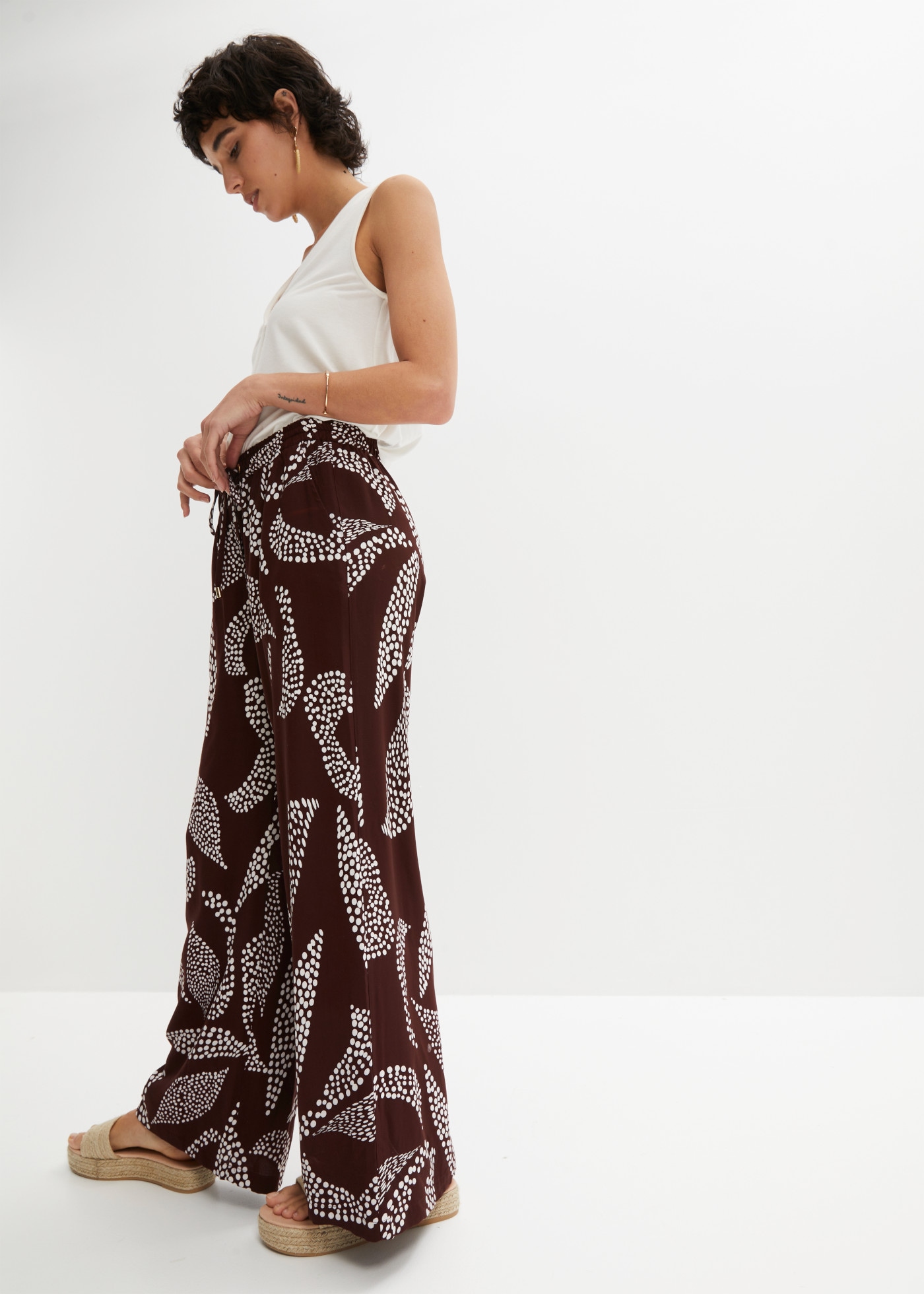 bonprix Marlene-Hose  aus Viskose, loose fit, mit Schnürung, in vielen Größen erhältlich