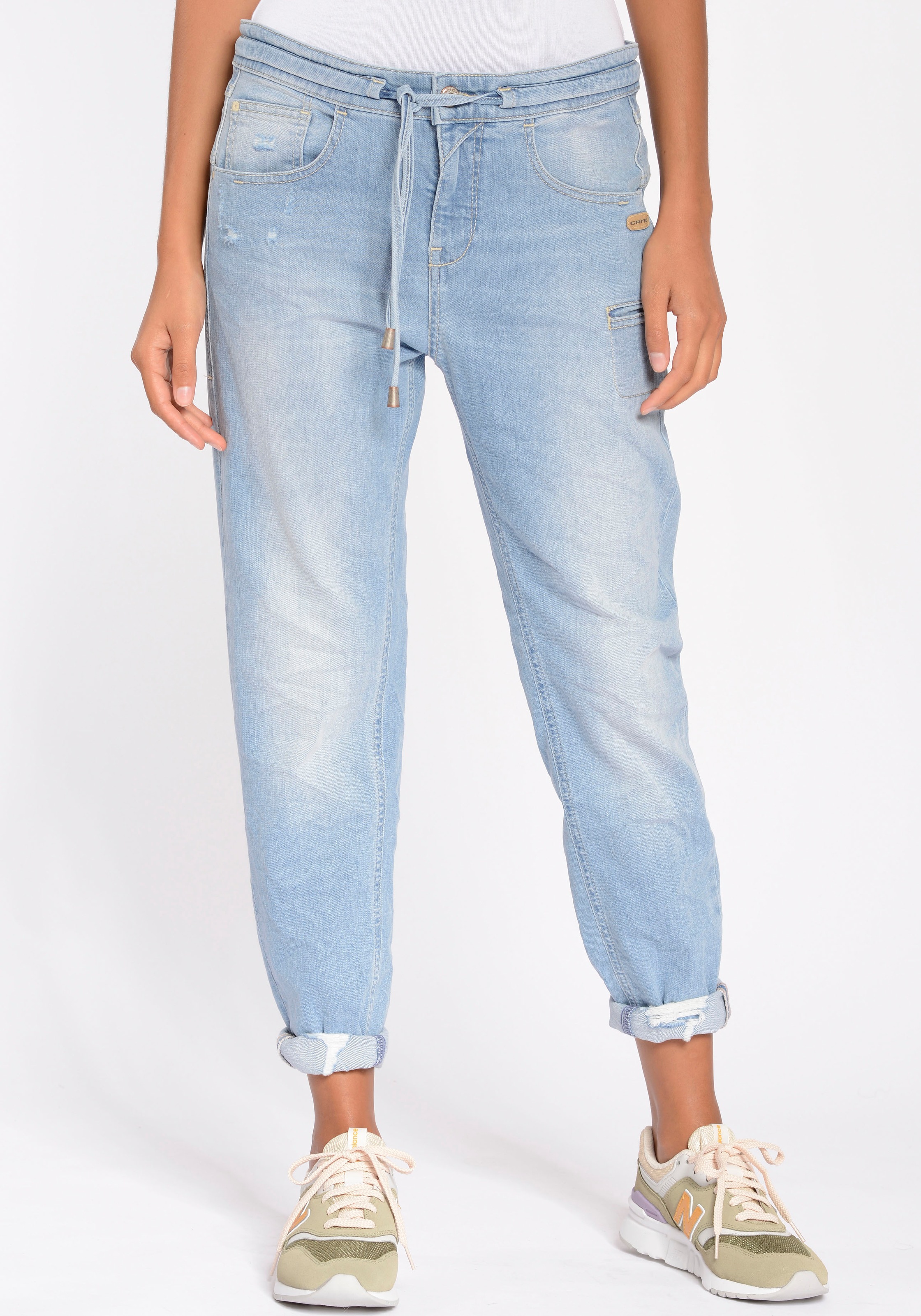 GANG Relax-fit-Jeans »94AMELIE JOGGER«, mit Bindeband und dezenten Destroyed-Effekten kaufen