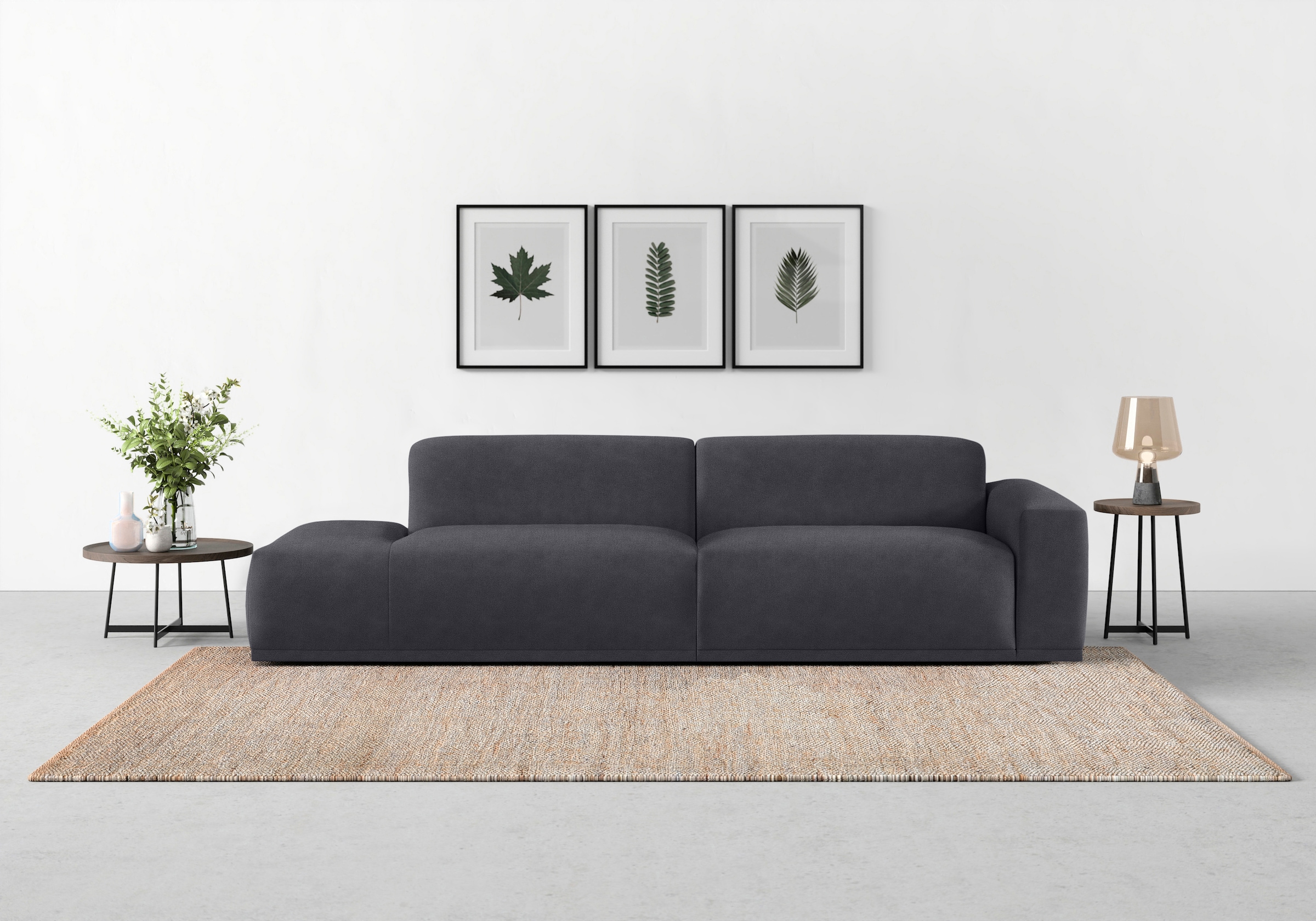 TRENDMANUFAKTUR Big-Sofa "Braga, mit hochwertigem Kaltschaum, Megasofa, Japandi-Design" modernes Big-Sofa, Couch mit hohem Sitzkomfort, 277/72/107 cm (B/H/T)