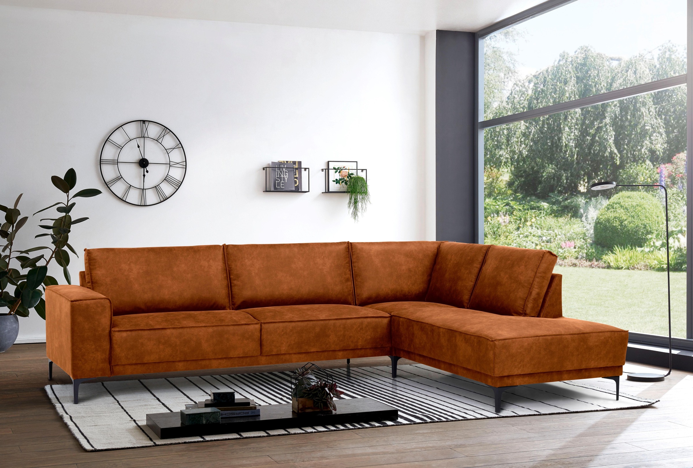 OTTO home Ecksofa "Polsterecke Oland, Struktur, Flachgewebe, Luxus-Microfas günstig online kaufen
