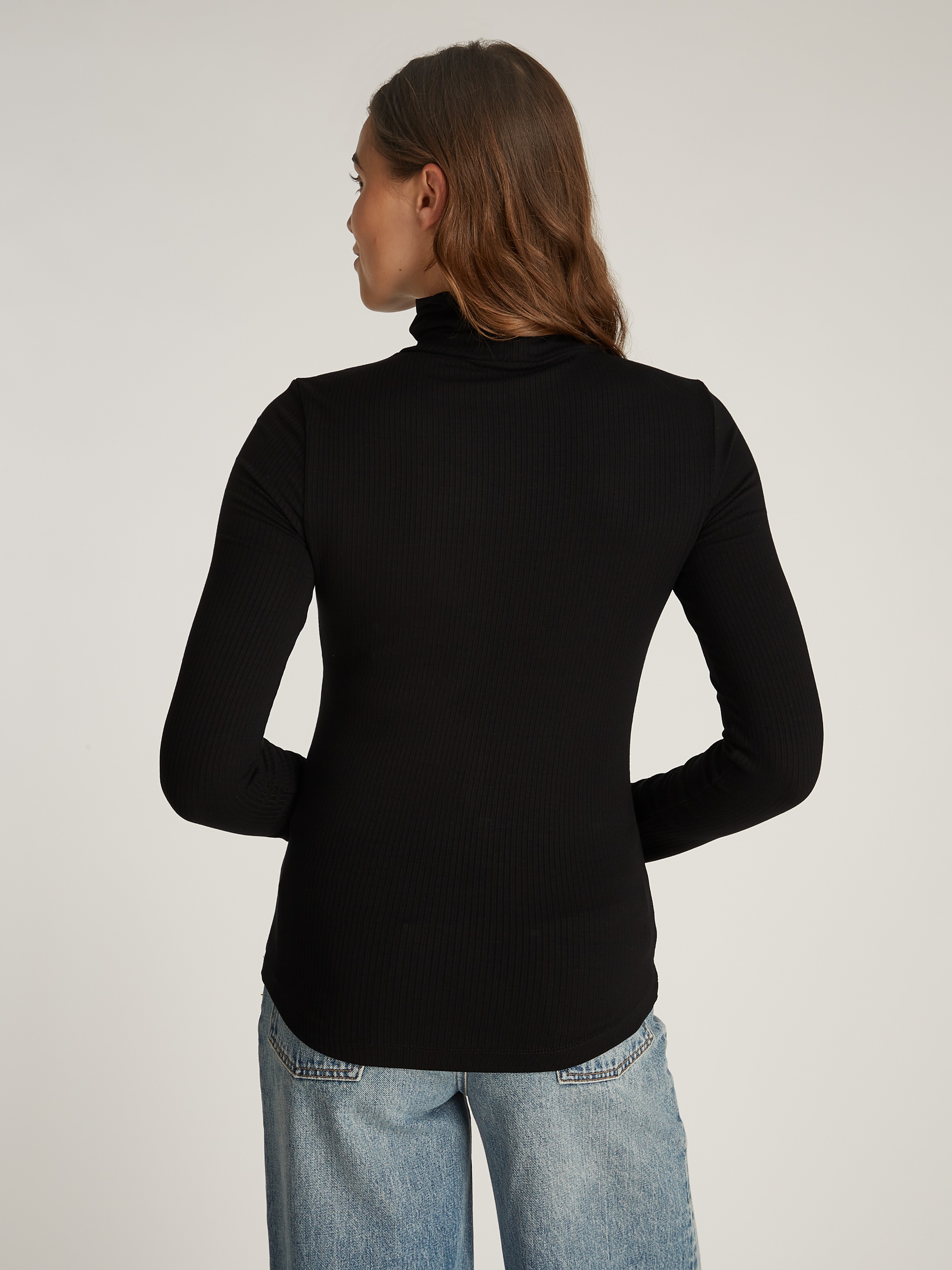 Tommy Hilfiger Langarmshirt »SLIM 5X2 RIB ROLL-NK LS«, in gerippter Struktur