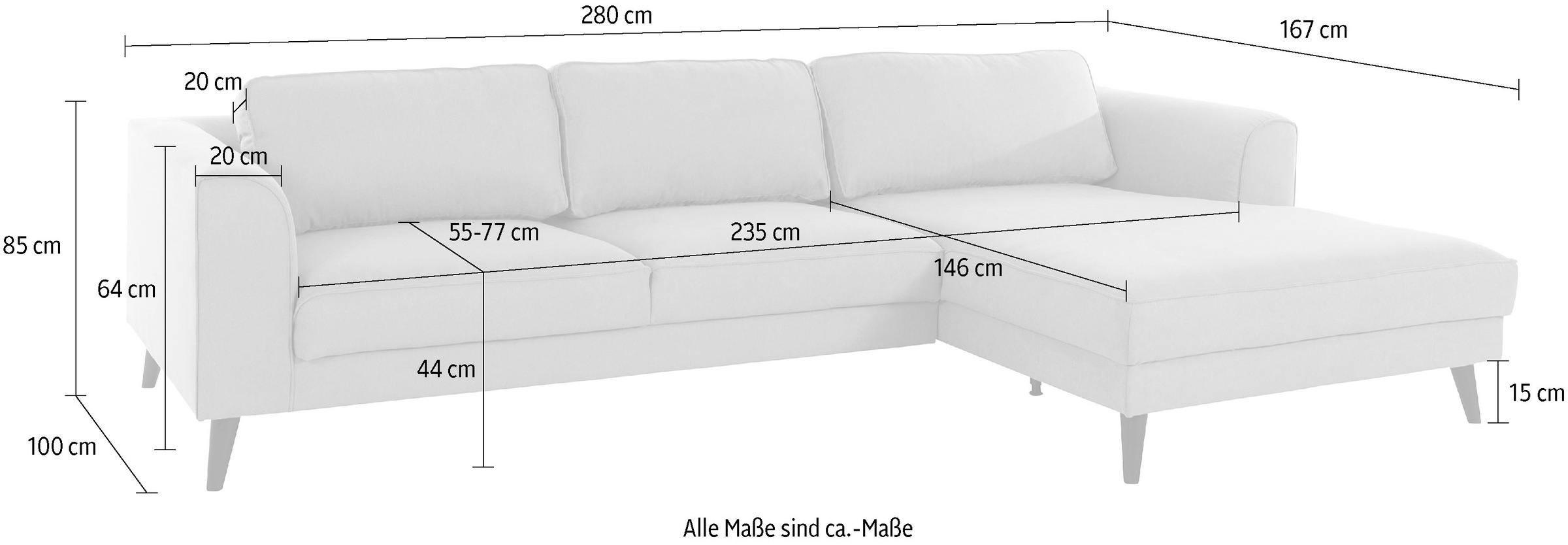 INOSIGN Ecksofa »Junis«, in moderner Optik