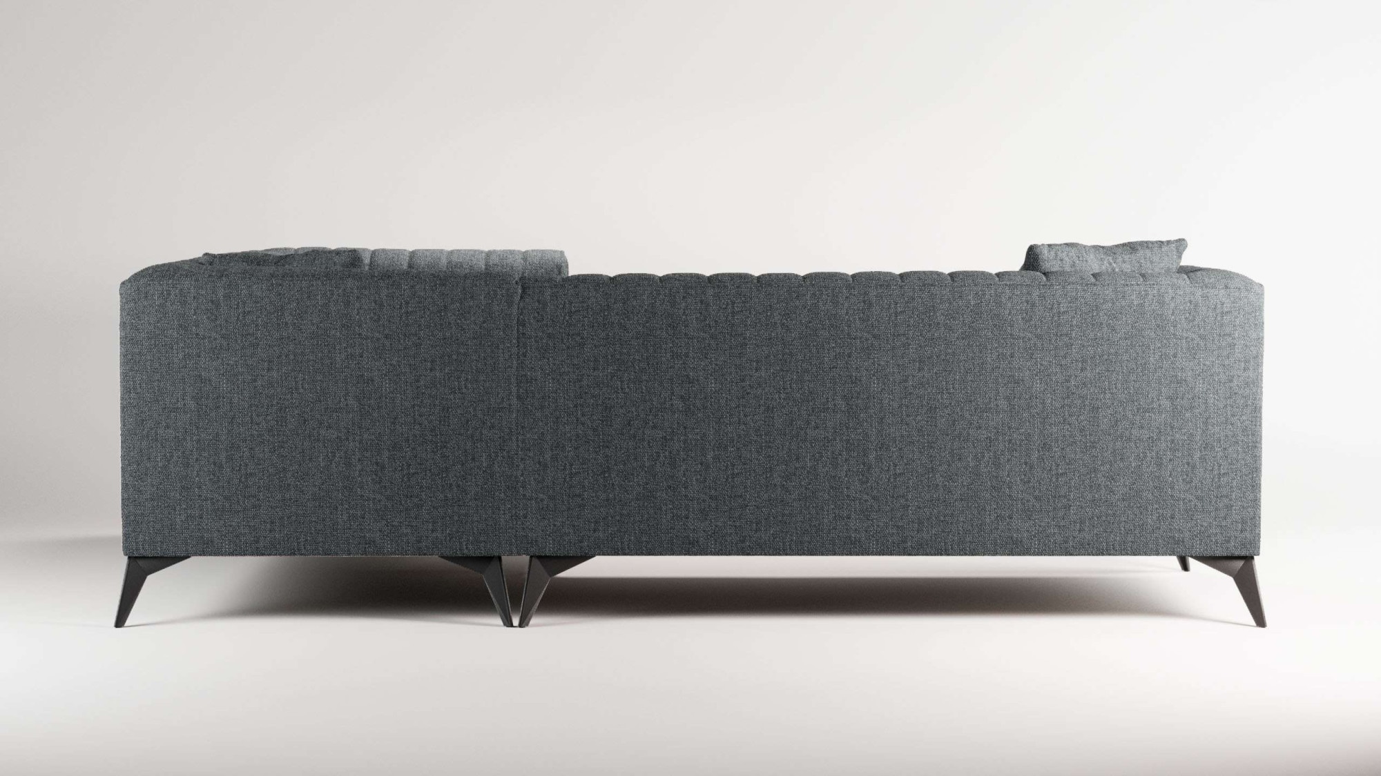Places of Style Ecksofa »MATTHEW L-Form ideal für kleine Räume, Maße B/T/H: 240/167/74 cm«, elegantes Designsofa, Steppung im Rücken, incl. Zierkissen