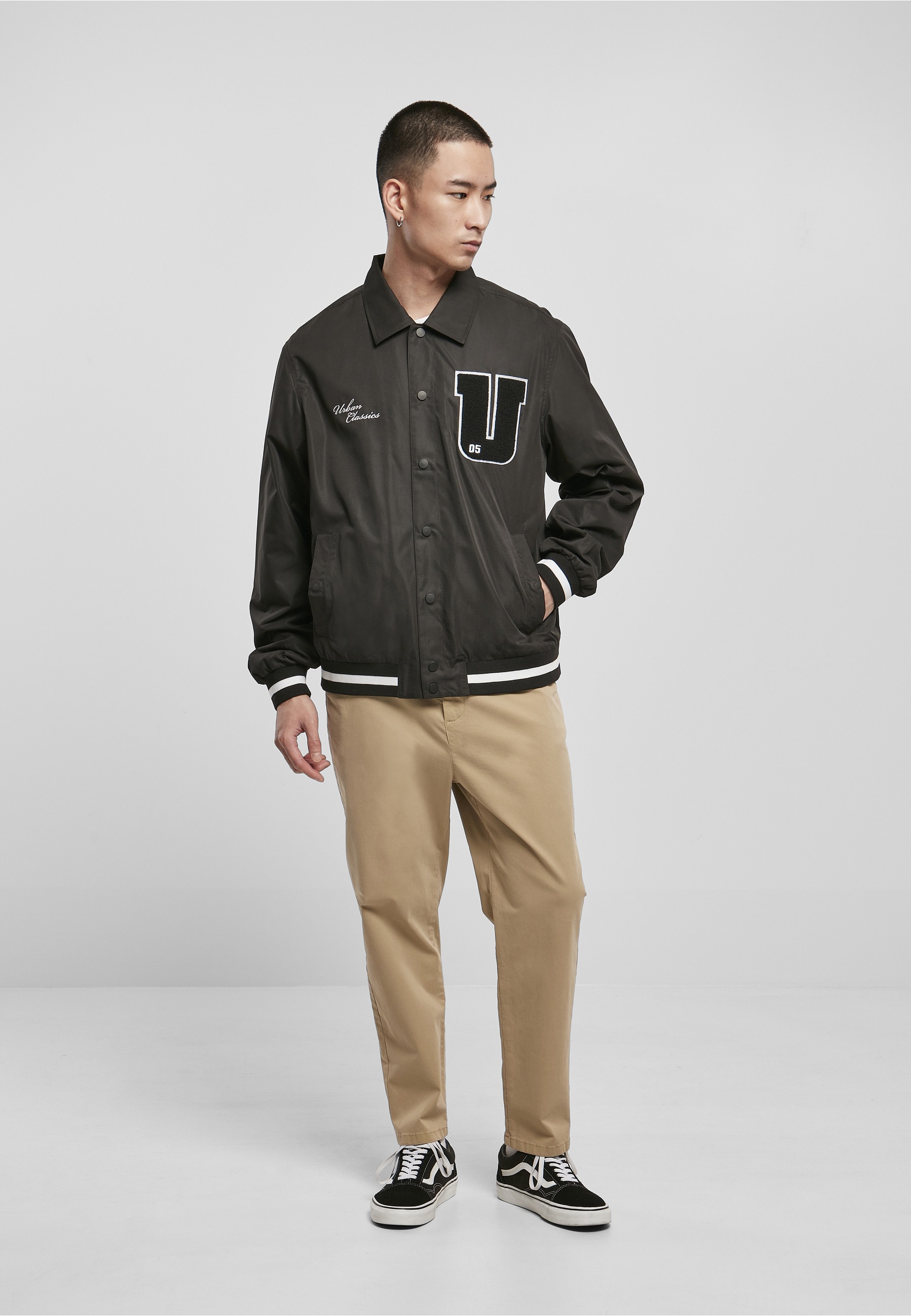 URBAN CLASSICS Collegejacke »Urban Classics Herren Sports College Jacket« 1 Stk. tlg. ohne Kapuze
