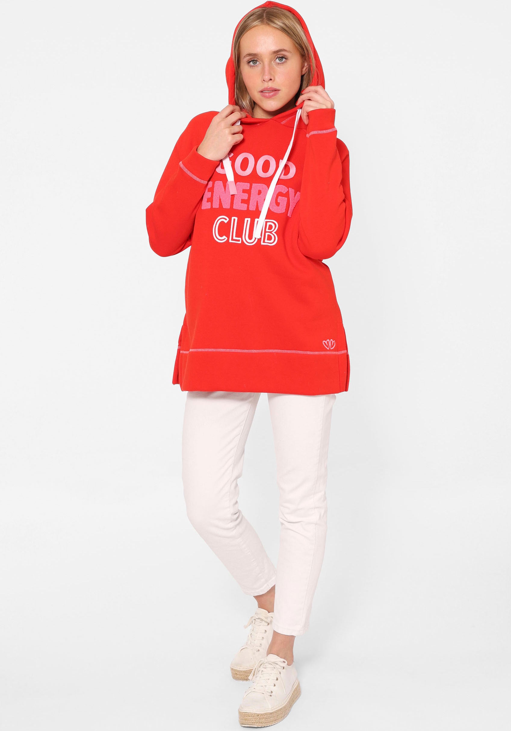 Hoodie »"Good Energy Club"«, Oversized mit Kapuze und Front und Back Motiv