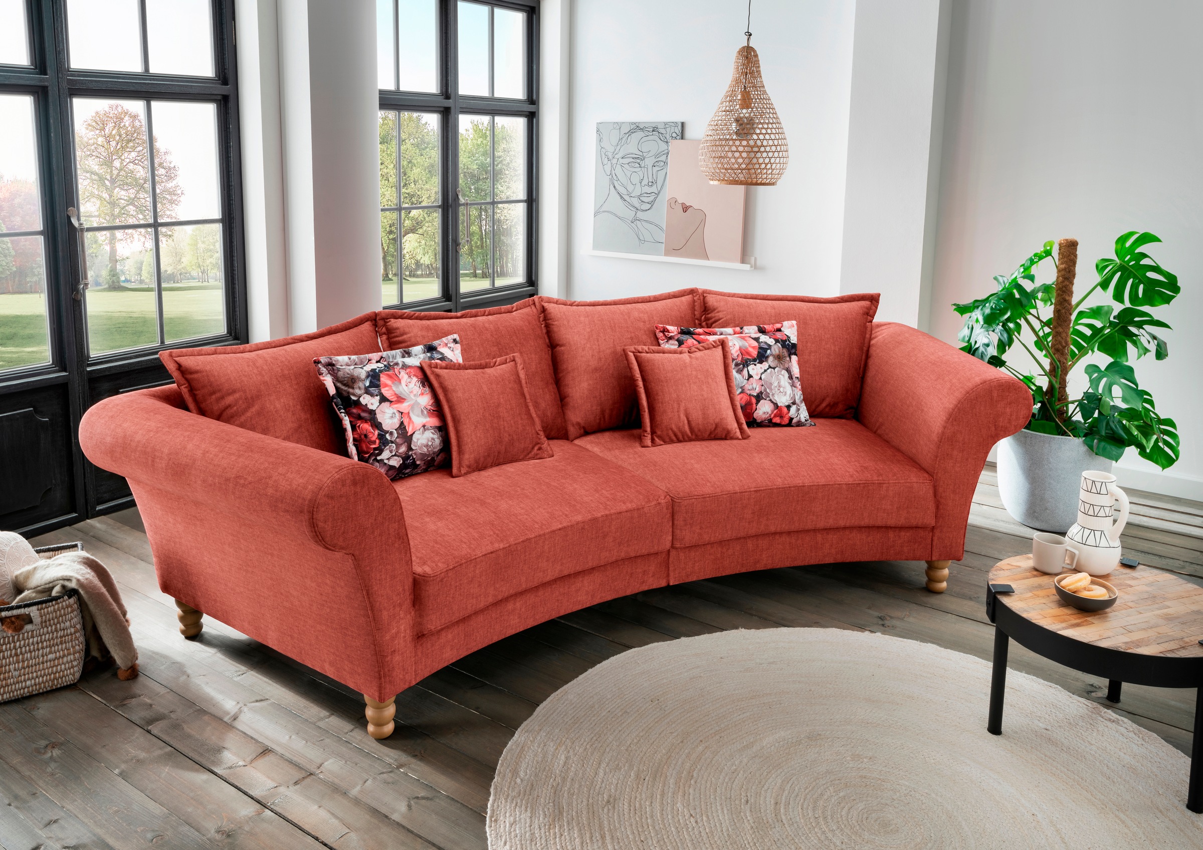 Home affaire Big-Sofa "Tassilo geschwungene Formensprache, bequem, Mega Sof günstig online kaufen