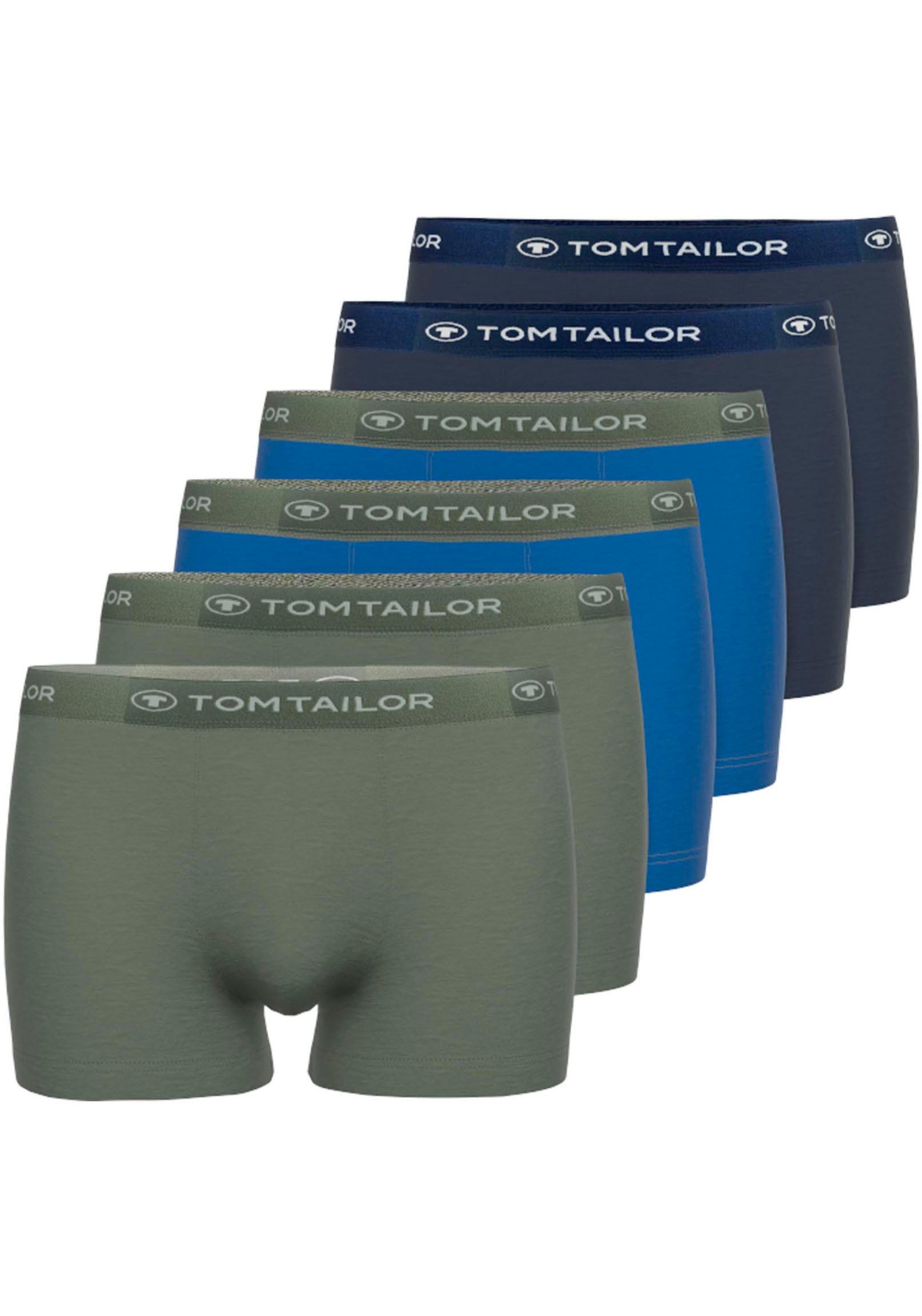 TOM TAILOR Hüftslip, (6 St.), mit breitem Logobund