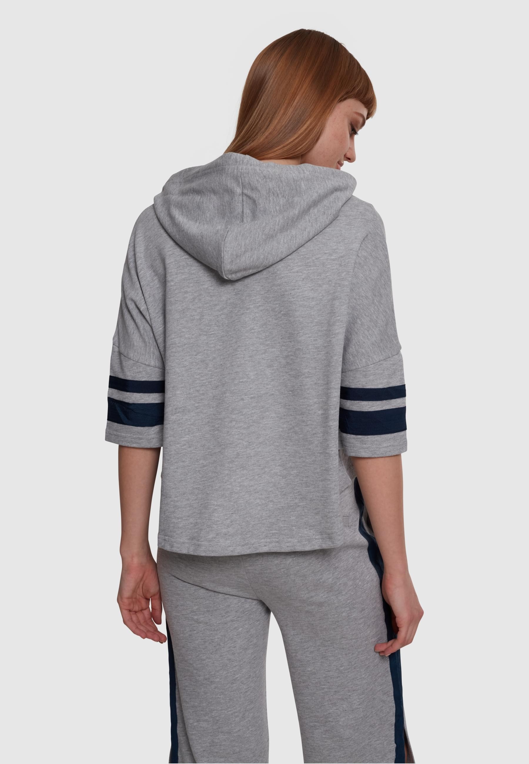 URBAN CLASSICS Rundhalspullover »Urban Classics Damen Ladies Taped Short Sleeve Hoody«