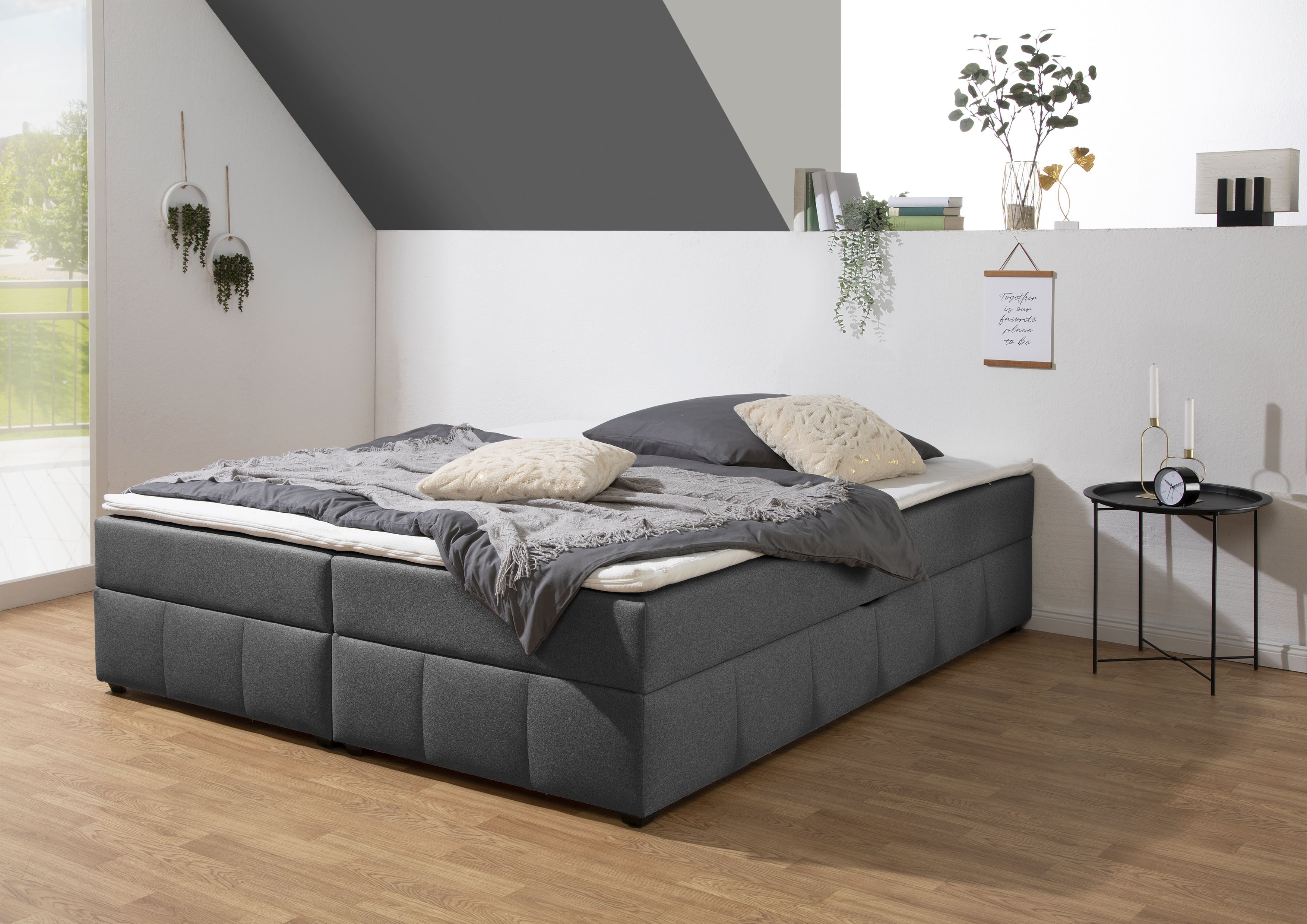 Home affaire Boxbett "Niemes inkl. Bettkasten und Topper, auch in Überlänge erhältlich" Boxbett ohne Kopfteil, inkl. Topper