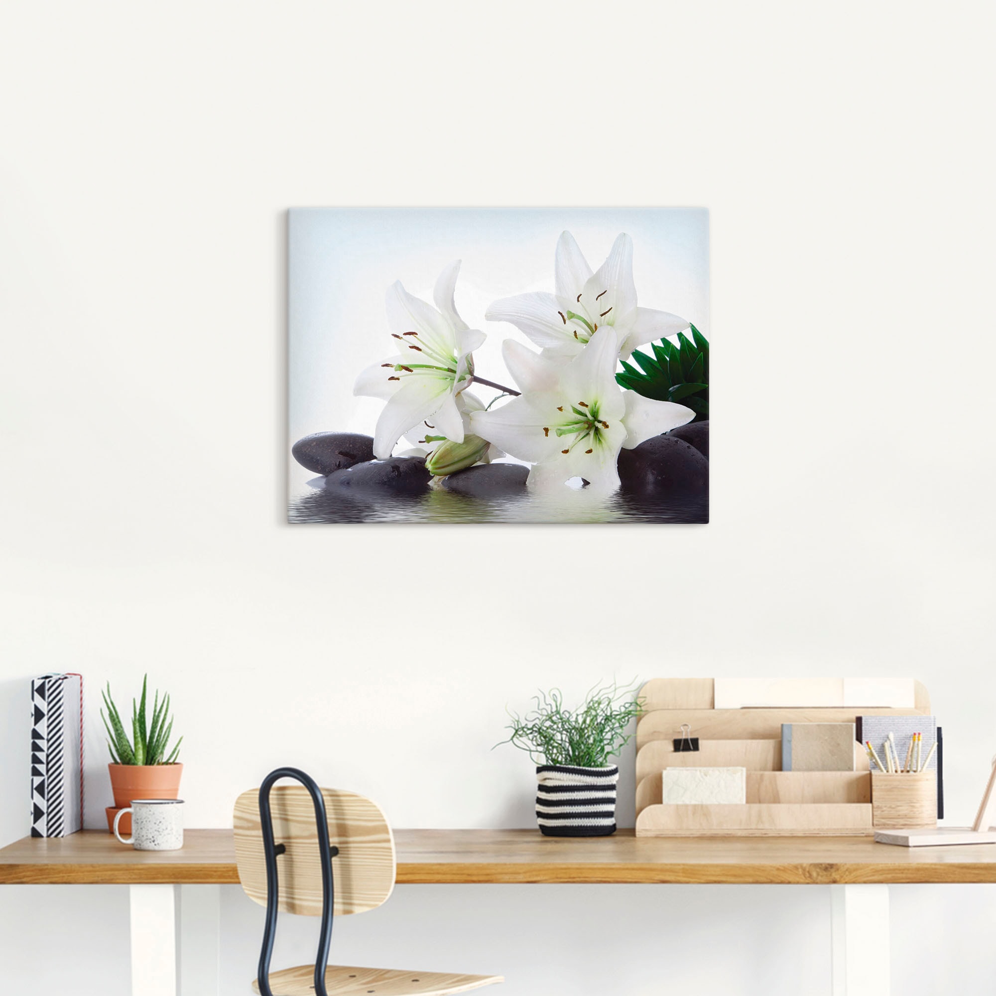 Artland Wandbild »Madonna-Lilien und Spasteine«, Zen, (1 St.), als Leinwandbild, Poster, Wandaufkleber in verschied. Größen