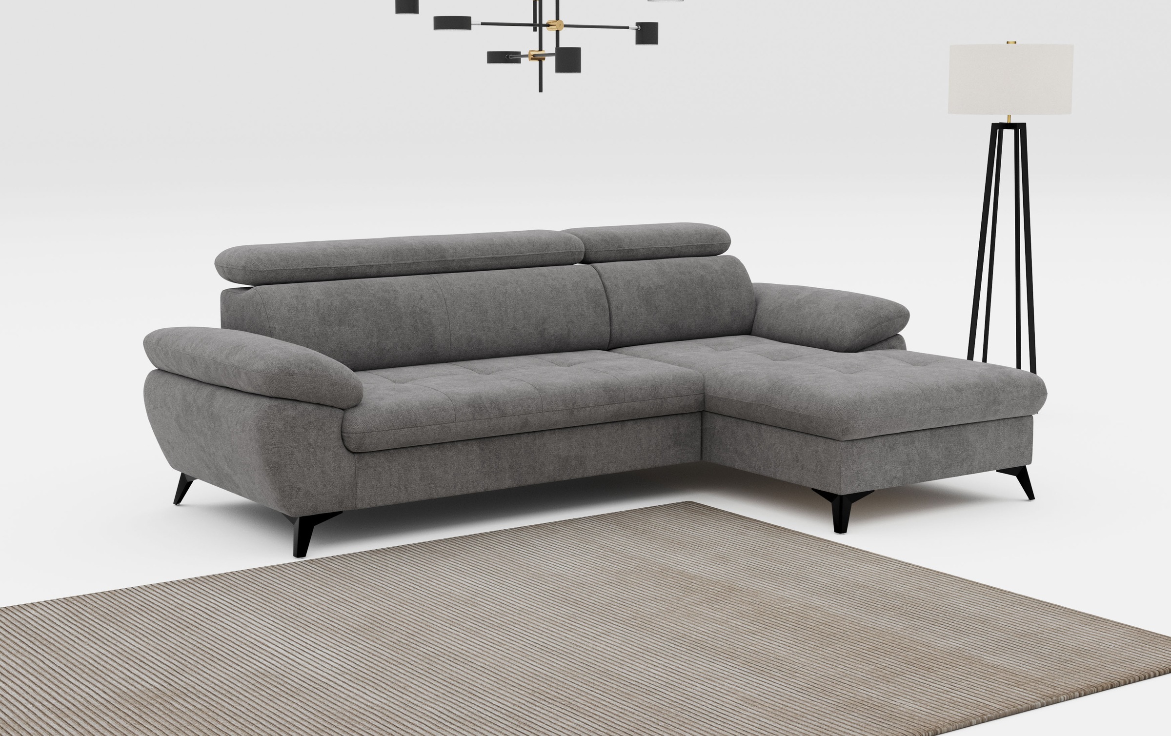 COTTA Ecksofa "Hudson L-Form, B: 261 cm" mit Kopfteilverstellung, optional günstig online kaufen
