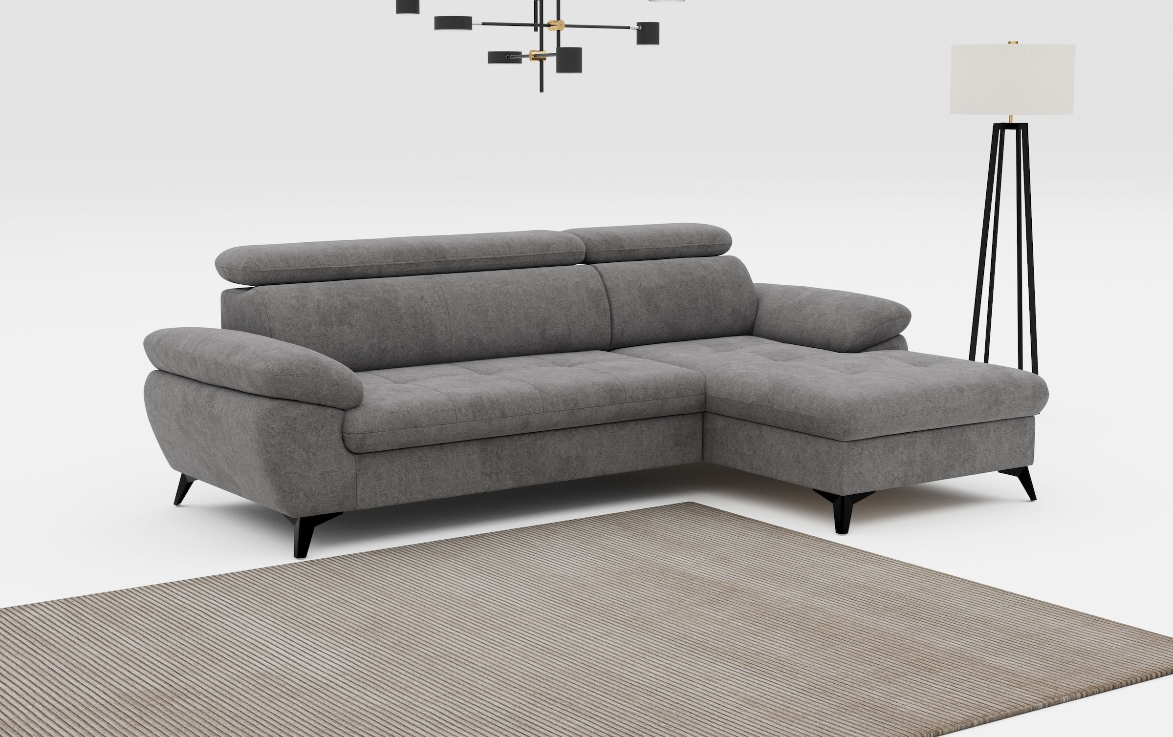 COTTA Ecksofa "Hudson" optional mit Schlaffunktion und XL Bettkasten, Liegefläche 190x119cm