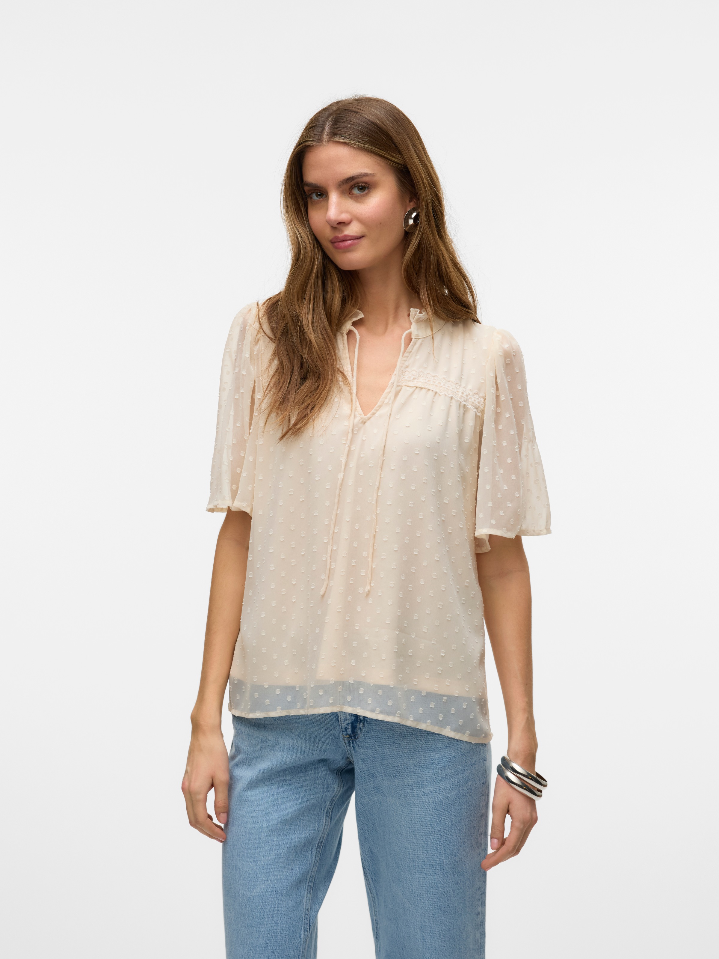 Vero Moda "VMLEAH SS LACE TOP WVN GA NOOS" günstig online kaufen