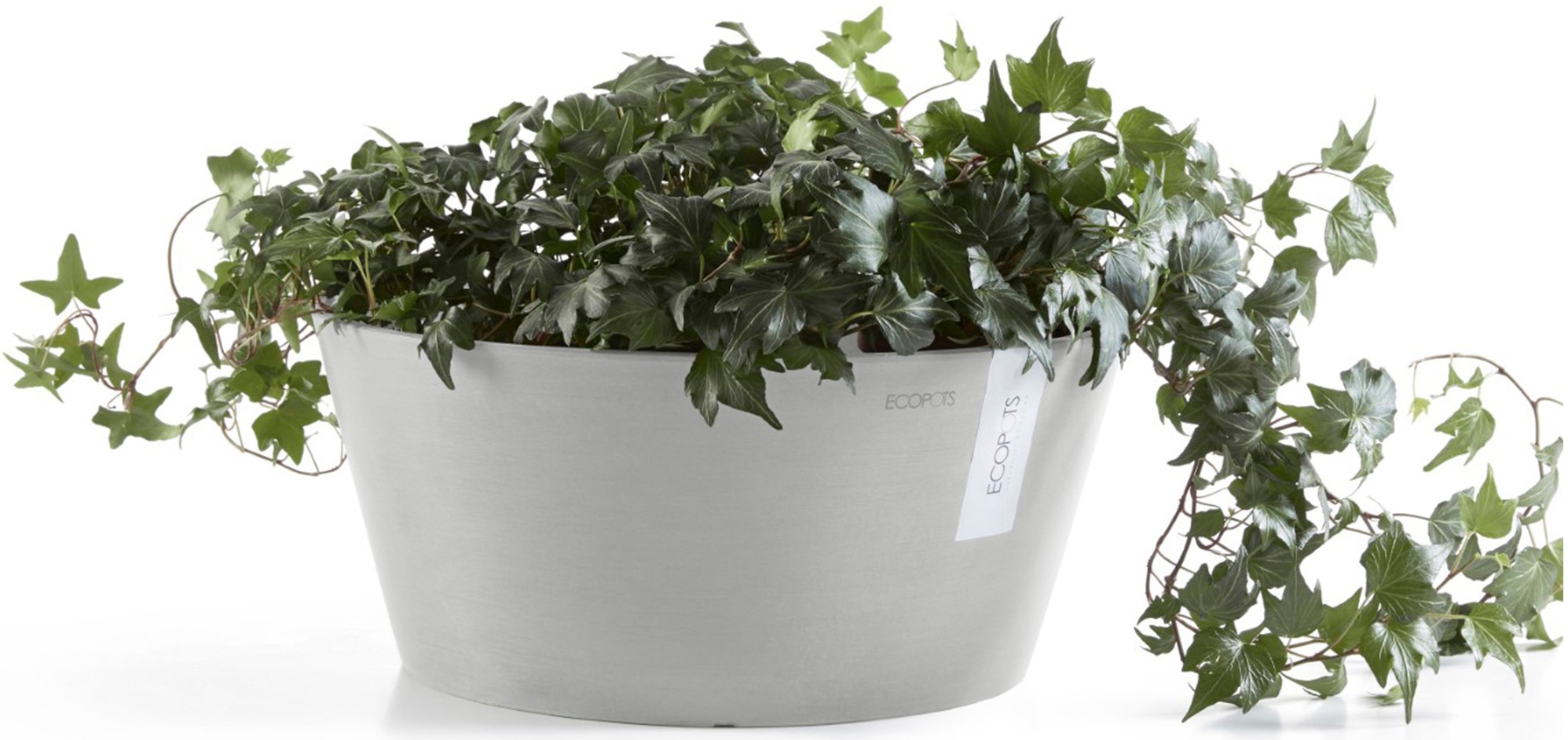 ECOPOTS Blumentopf »Frankfurt 50 Weißgrau«, für innen und außen: frostsicher, bruchsicher und lichtbeständig
