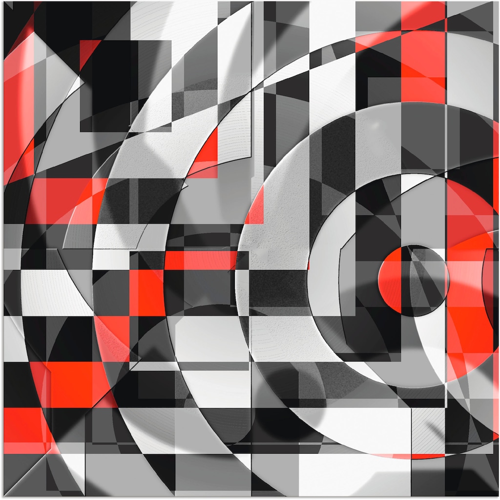 Artland Wandbild »Schwarz weiß trifft rot Version 1«, Muster, (1 St.)