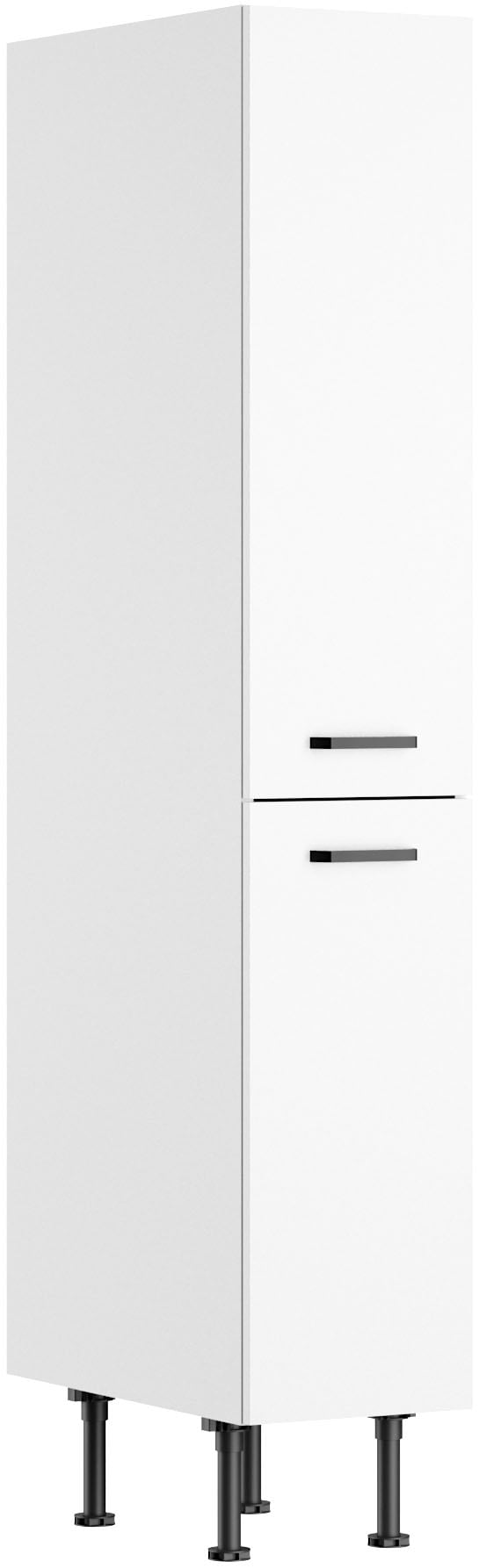 Apothekerschrank KOCHSTATION, B:30cm H:176,6cm T:58,4cmweiß matt, weiß, Küche, Schränke, "KS-Paula", 30 cm breit, 176 cm hoch, 2 Auszüge, 4 Ablagen