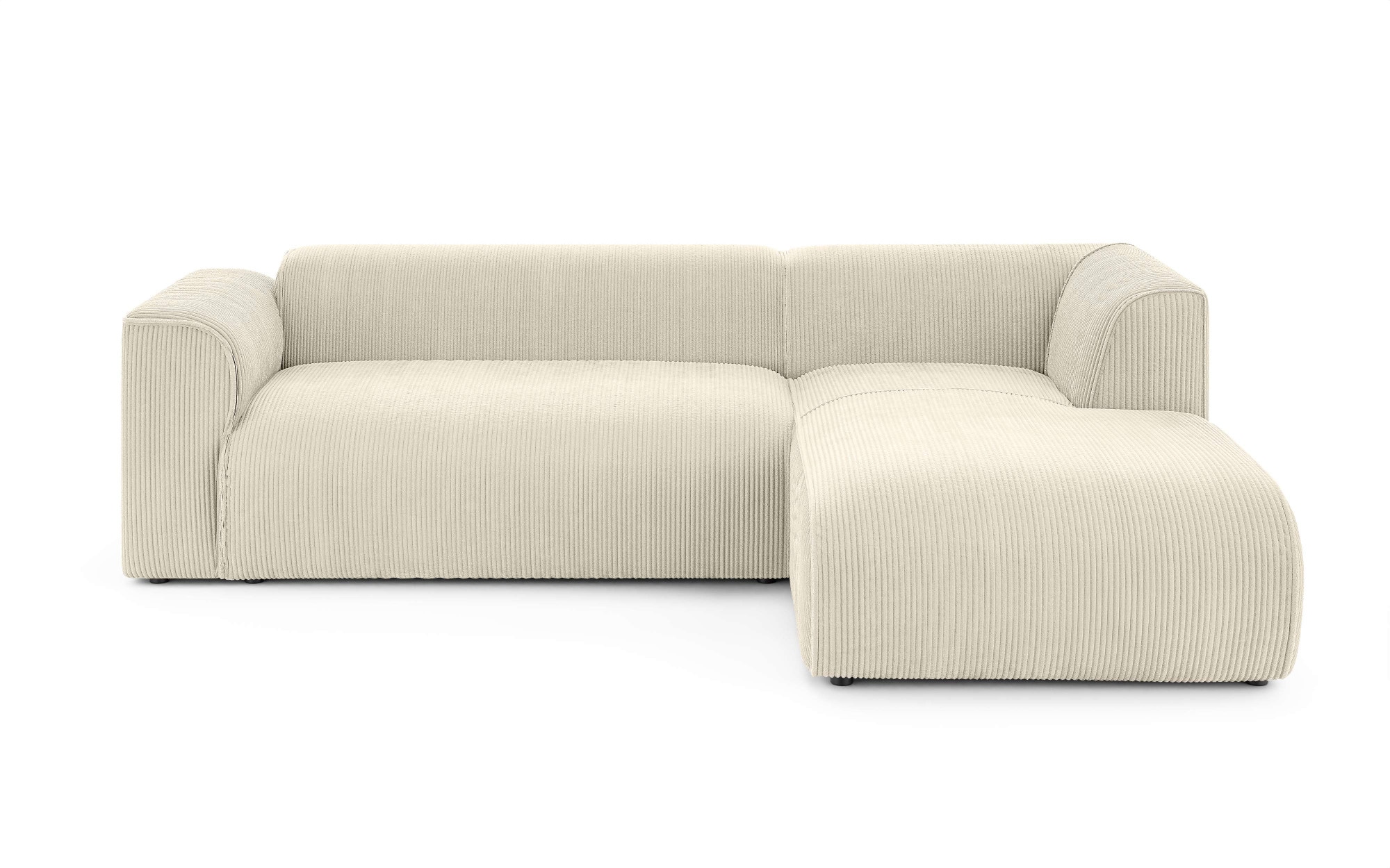 INOSIGN Ecksofa »MERID L-Form (257 cm), zeitlos & stilvolles Design,«, Aufwendig gepolstert, in Cord, Chenille und Struktur