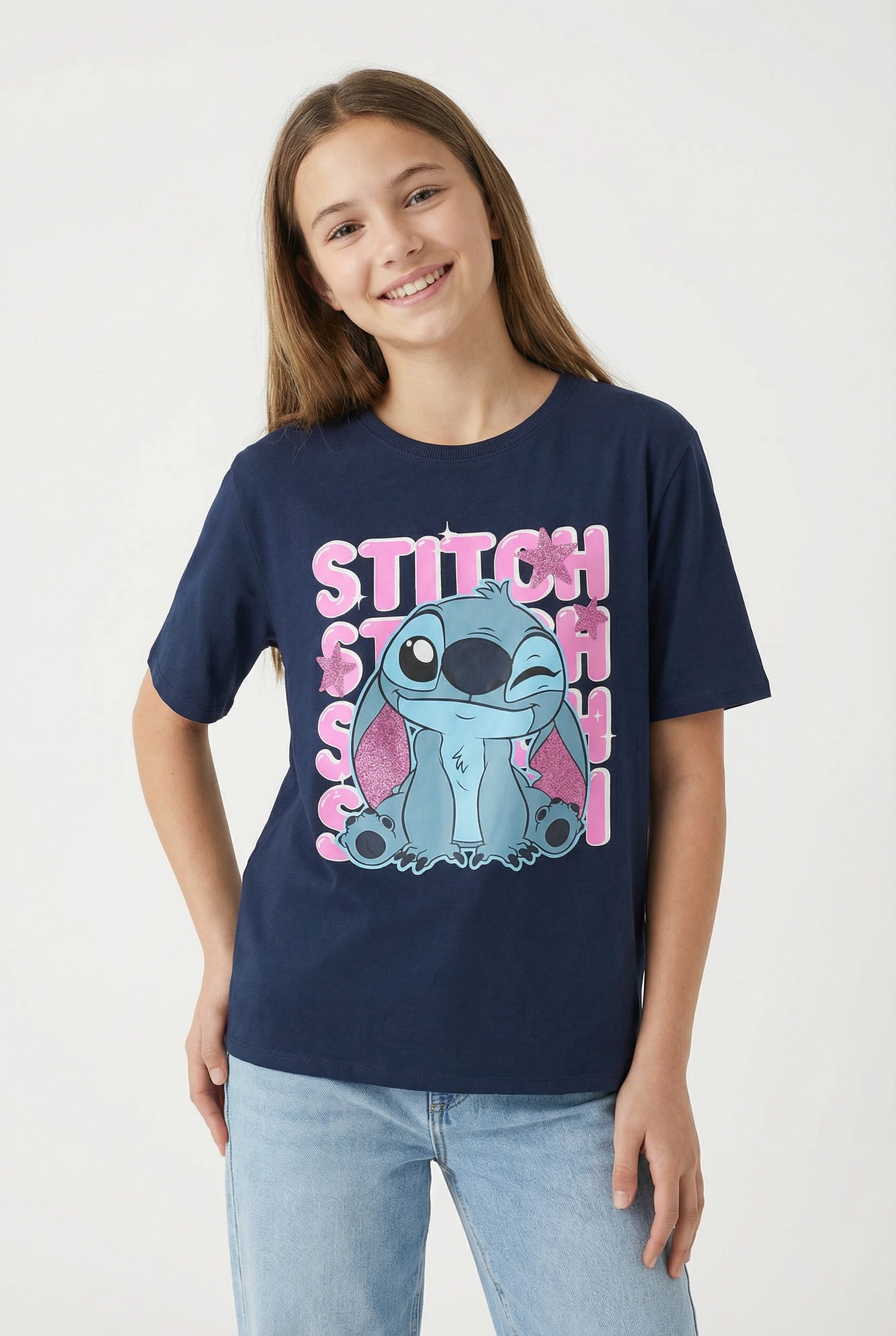T-Shirt NAME IT "NKFDYMIR STITCH SS NREG TOP BOX NOOS WDI", Jungen, Gr. 134/140, navy blazer, Jersey, Obermaterial: 100% Baumwolle, bedruckt, regular fit normal, Rundhals, Shirts T-Shirt, Baumwolle, normal geschnitten