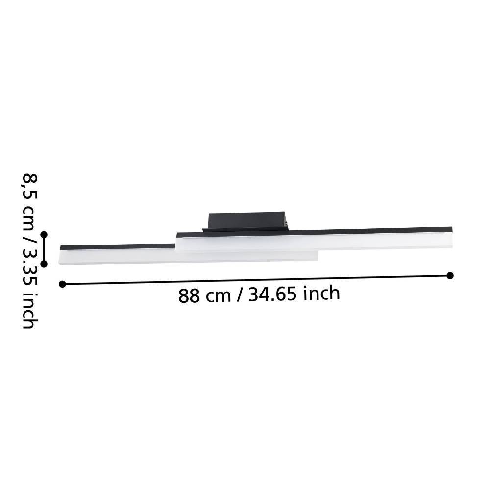 EGLO Deckenleuchte »PALMITAL«, 2 flammig, Leuchtmittel LED-Modul | LED fest integriert, Deckenleuchte, Metall in Schwarz und Kunststoff in Weiß, IP44, L 88 cm