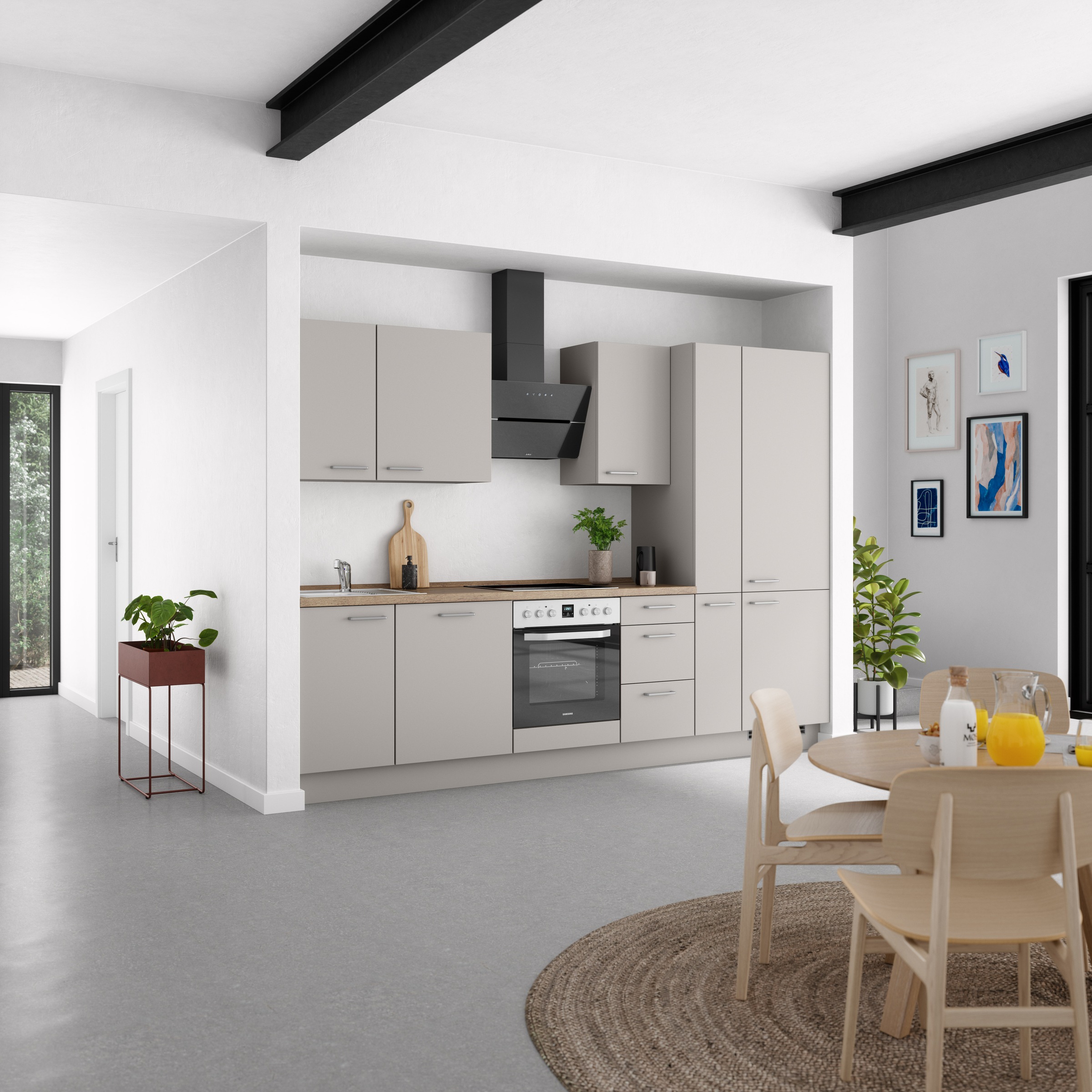 nobilia® Küchenzeile »"Touch II"«, vormontiert, Ausrichtung wählbar, Breite 300 cm, wahlw. mit E-Geräten