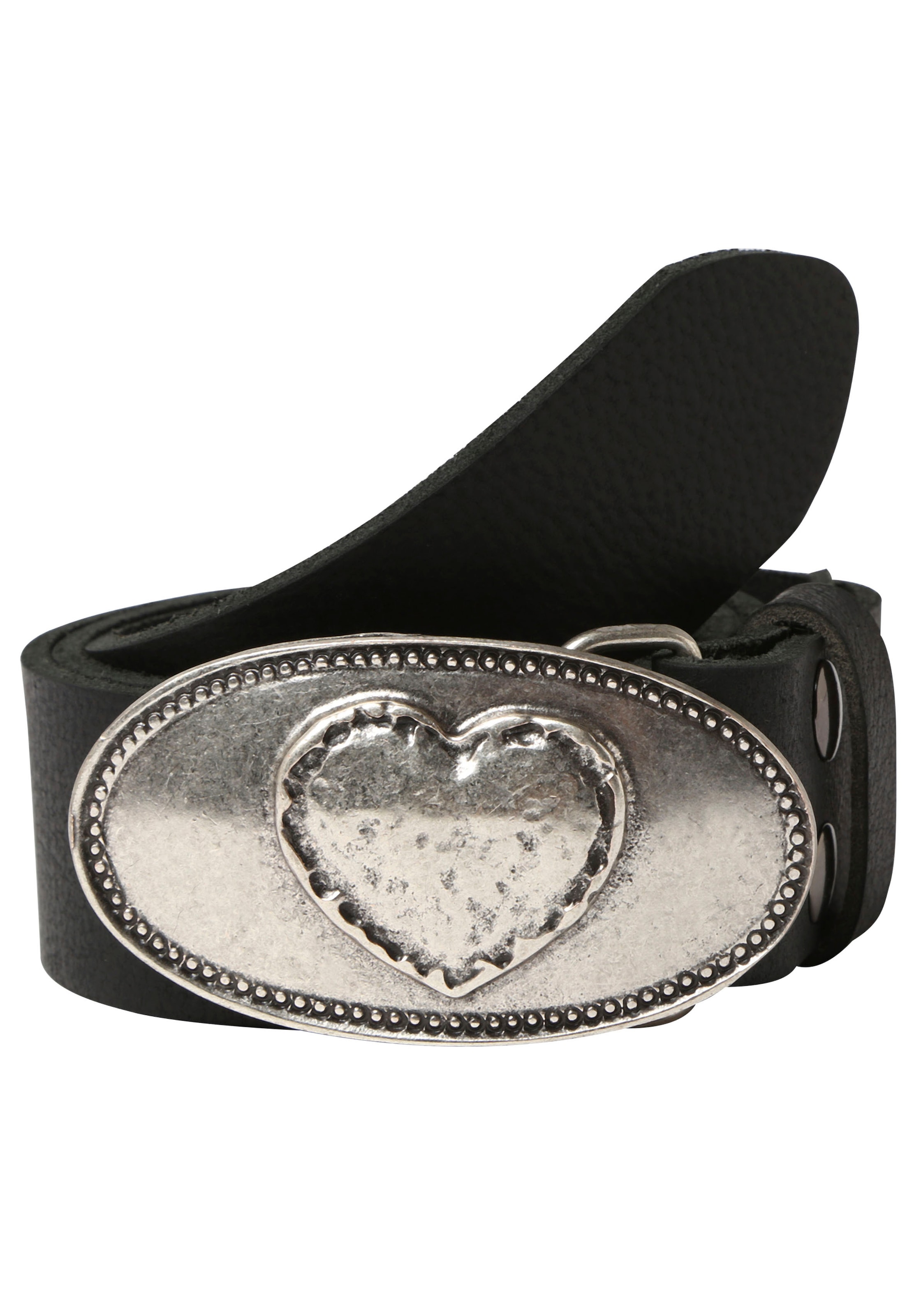 Rettungsring Gürtel Ledergürtel mit austauschbarer Schließe "Herz Oval Silb günstig online kaufen