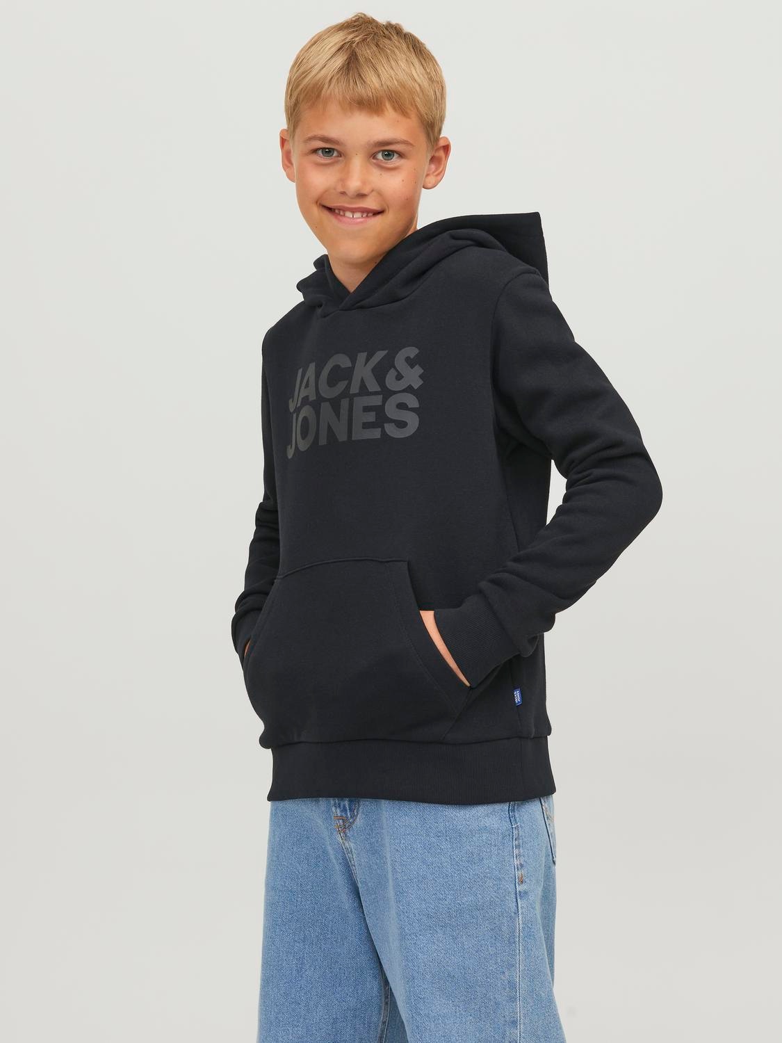 Jack & Jones Junior Kapuzensweatshirt "JJECORP mit Druck, Kängurutasche, pflegeleicht", Baumwollmischung, regular fit