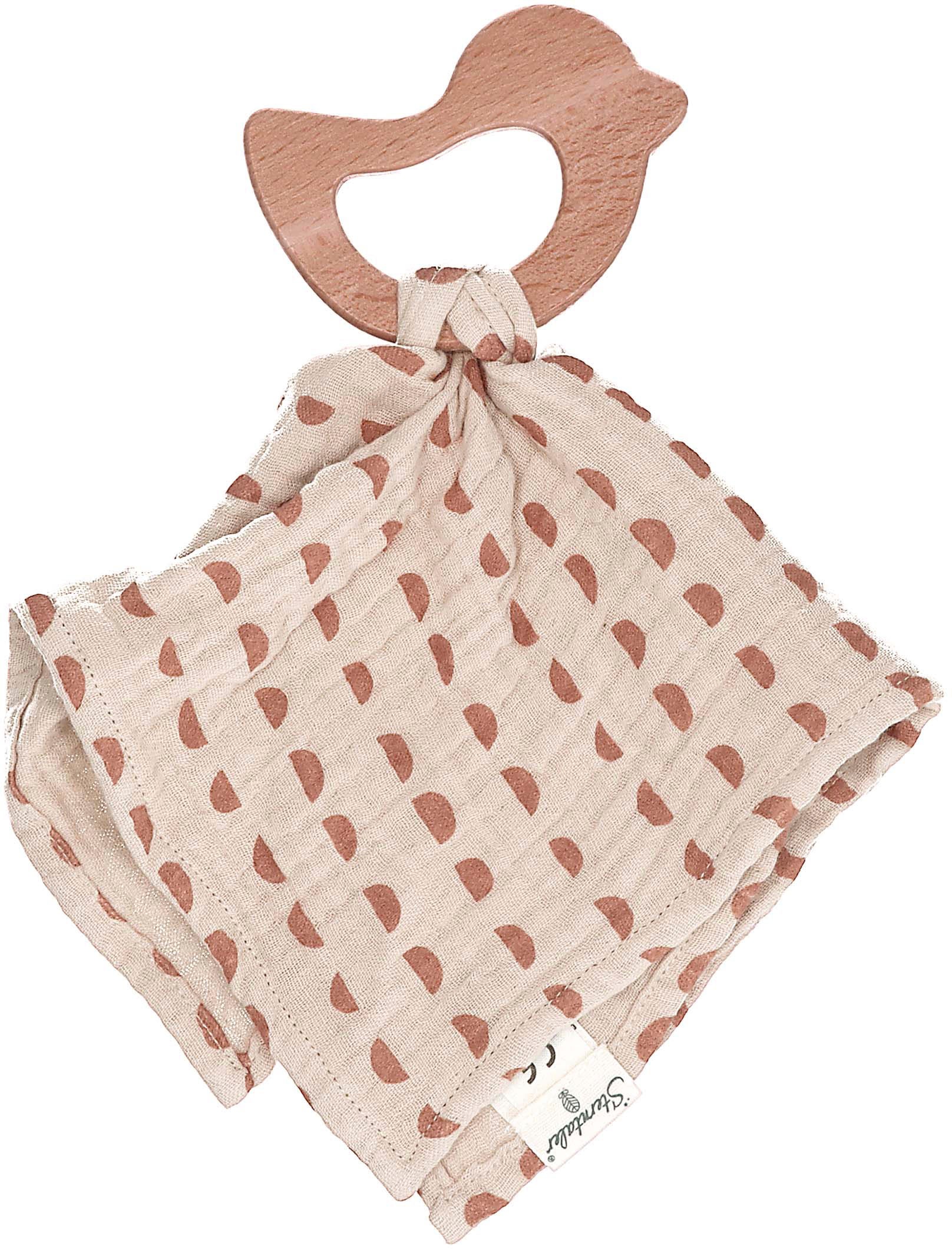 Sterntaler® Schmusetuch »Stay true to nature, Enna+Otti, beige«, Mit Beißring aus Holz