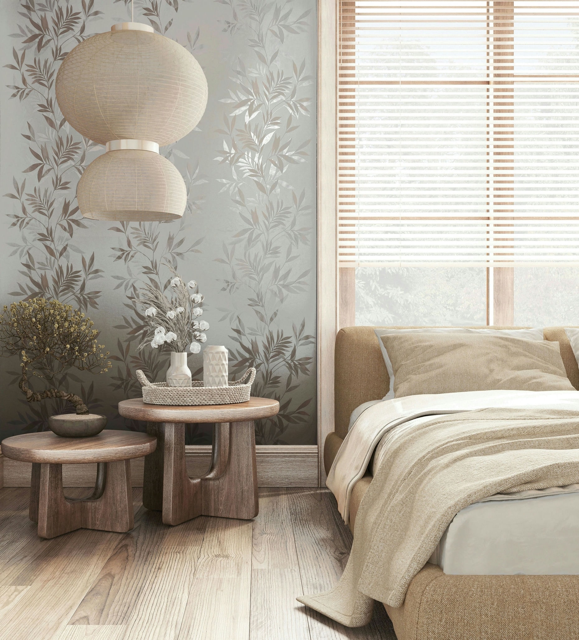 Marburg Vliestapete »Tapete Flowers of Wind«, uni, moderne Vliestapete für Wohnzimmer Schlafzimmer Küche