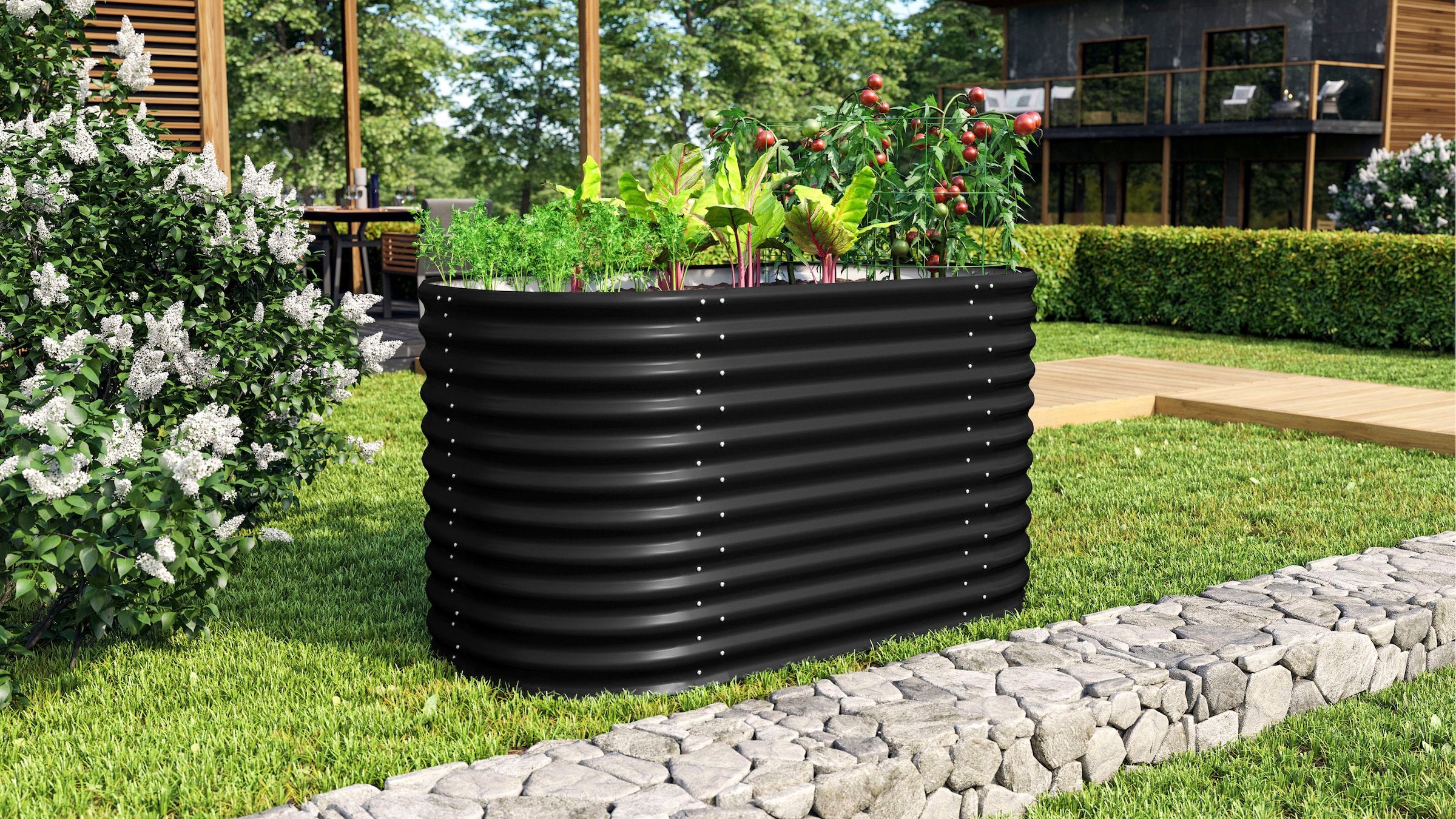 Vitavia Hochbeet »Terra 858«, BxTxH: 82x162x86 cm, schwarz