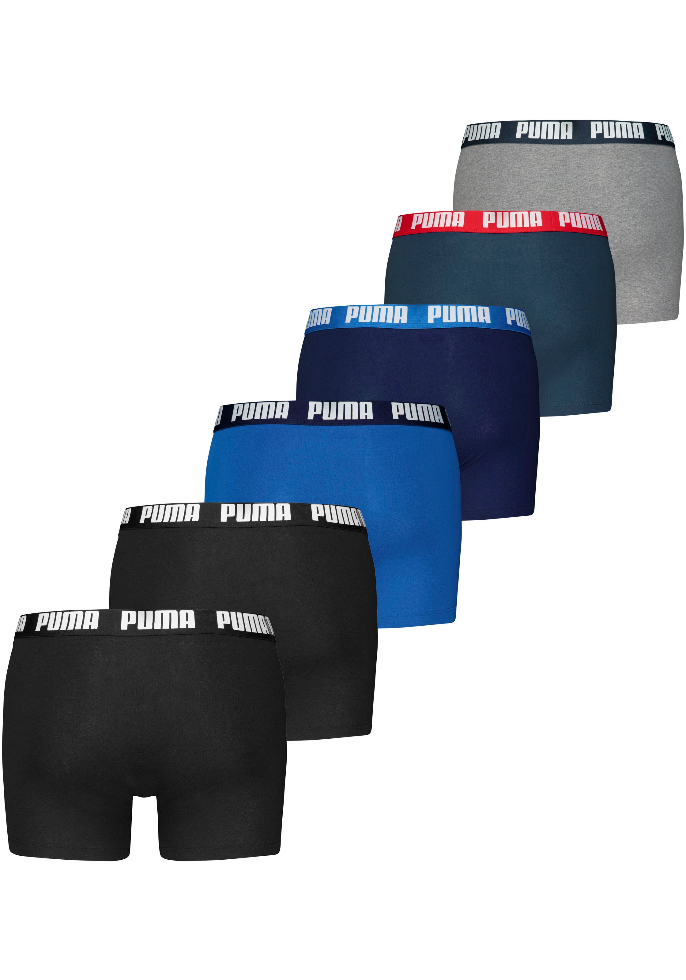 PUMA Boxershorts »PUMA MEN EVERYDAY BOXER 6P ECOM«, (6er Pack), Elastischer Logobund, Stretchmaterial, ohne Eingriff