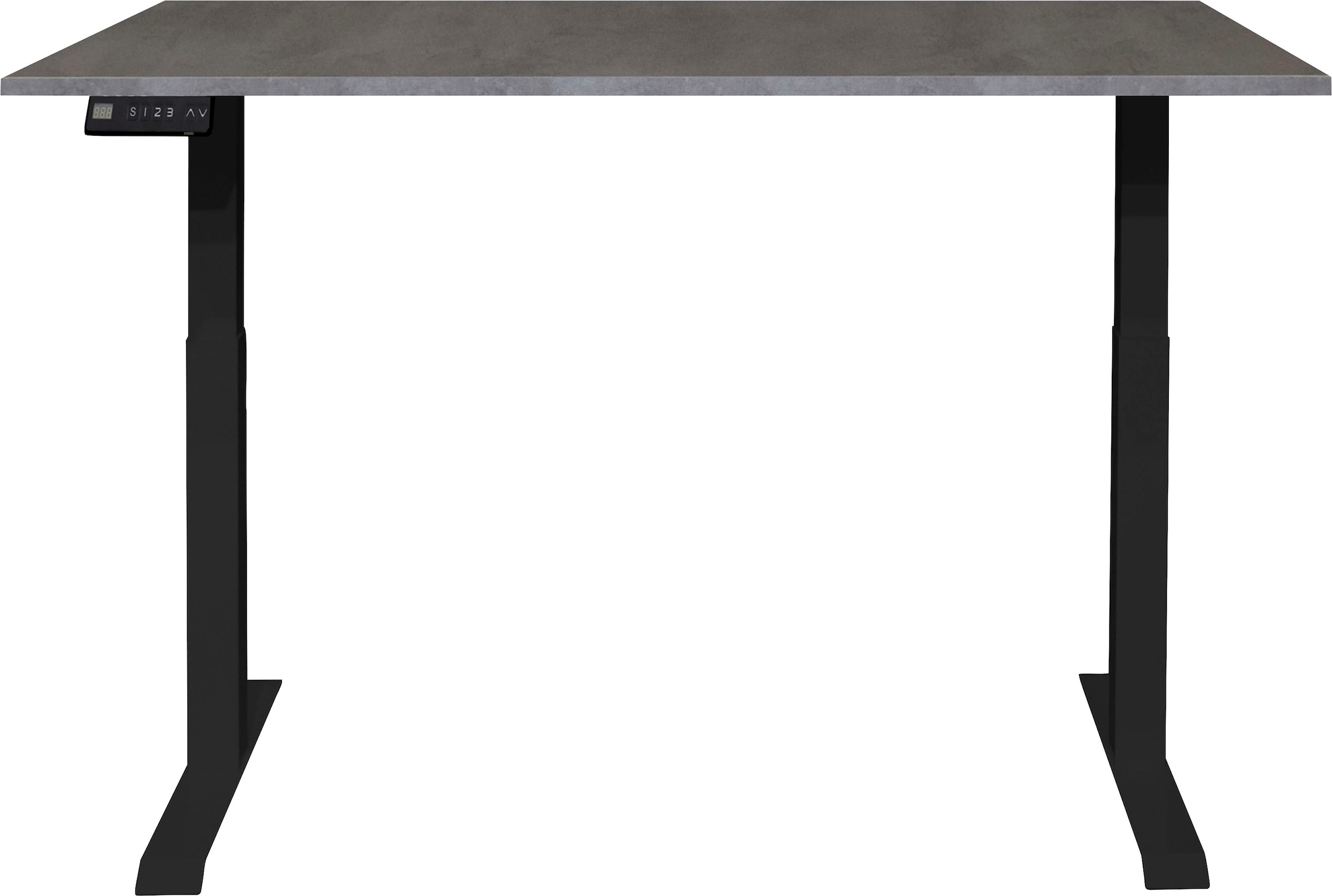Mäusbacher Schreibtisch, Breite 120 cm, elektrisch höhenverstellbar, graphit