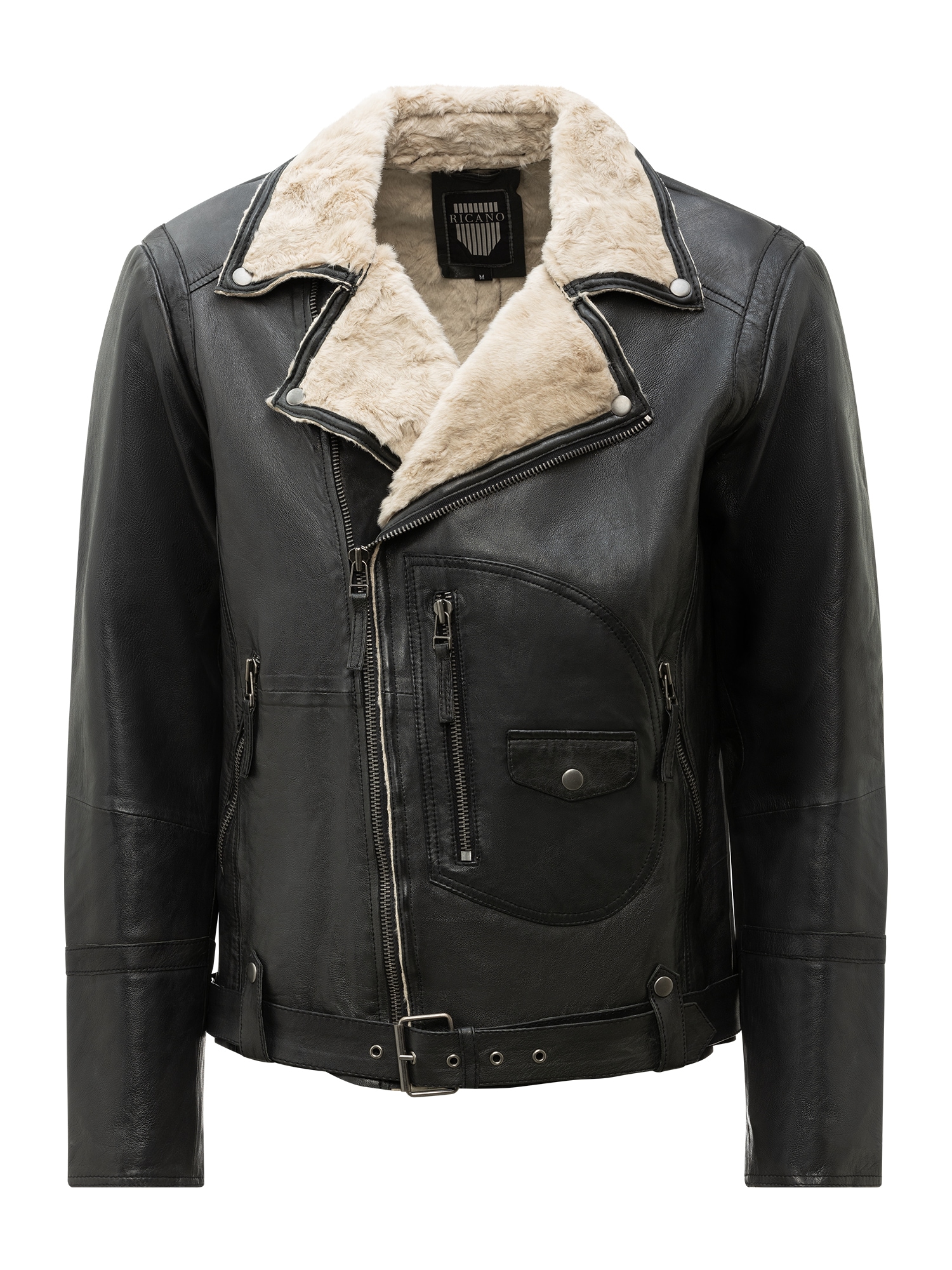 RICANO Bikerjacke "Lederjacke Harlem" Handgefertigt aus echtem Leder