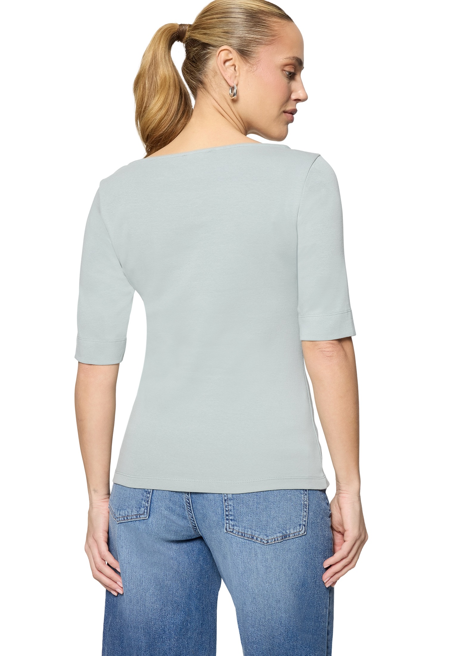 Zero 3/4-Arm-Shirt »Damen Shirt mit U-Boot-Ausschnitt« 1 Plain/ ohne Details